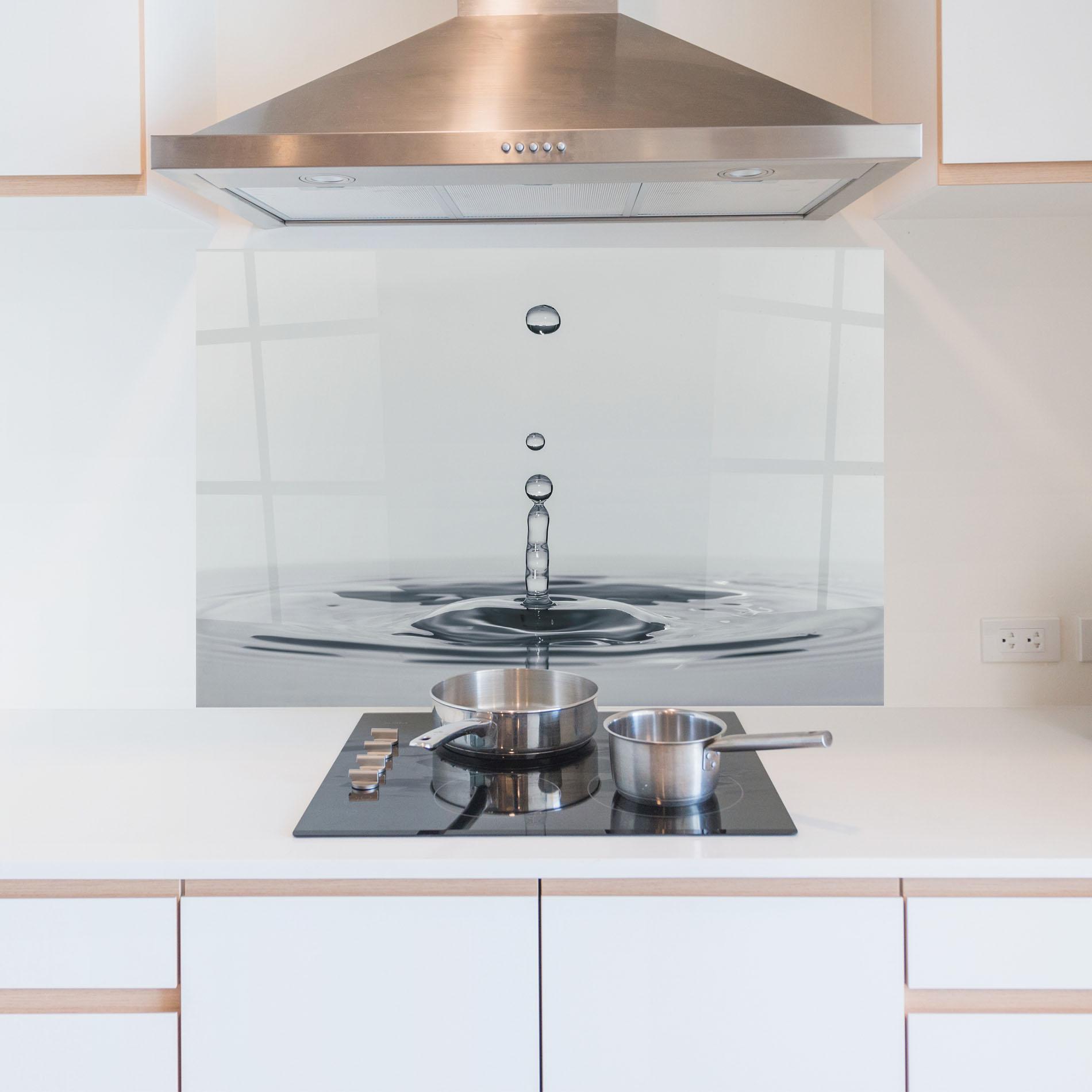 Panel Szklany do Kuchni Grey Water Drop mockup 5
