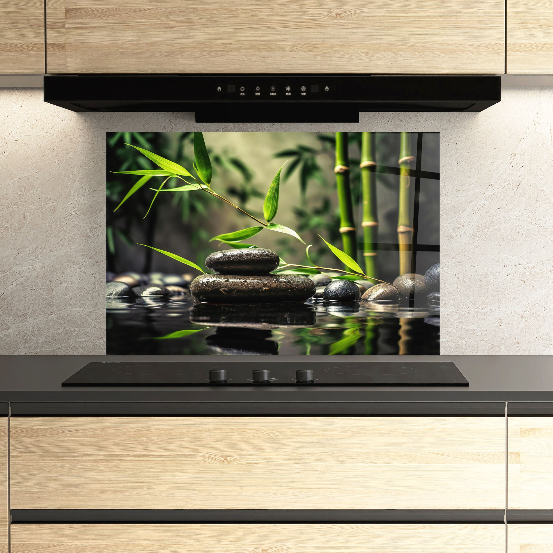 Panel Szklany Do Kuchni Bamboo Plant Water