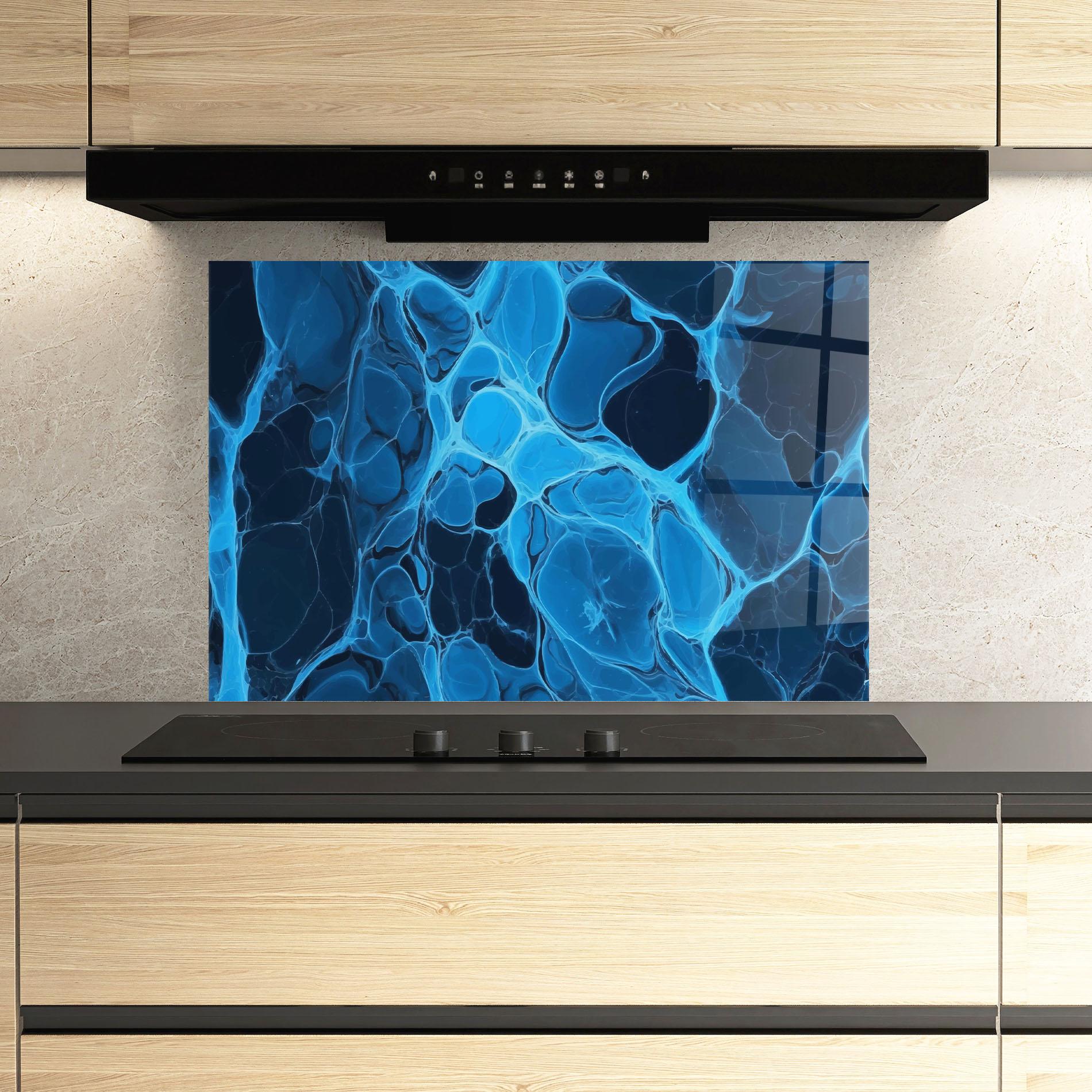 Panel Szklany do Kuchni Blue Shade Water mockup 3