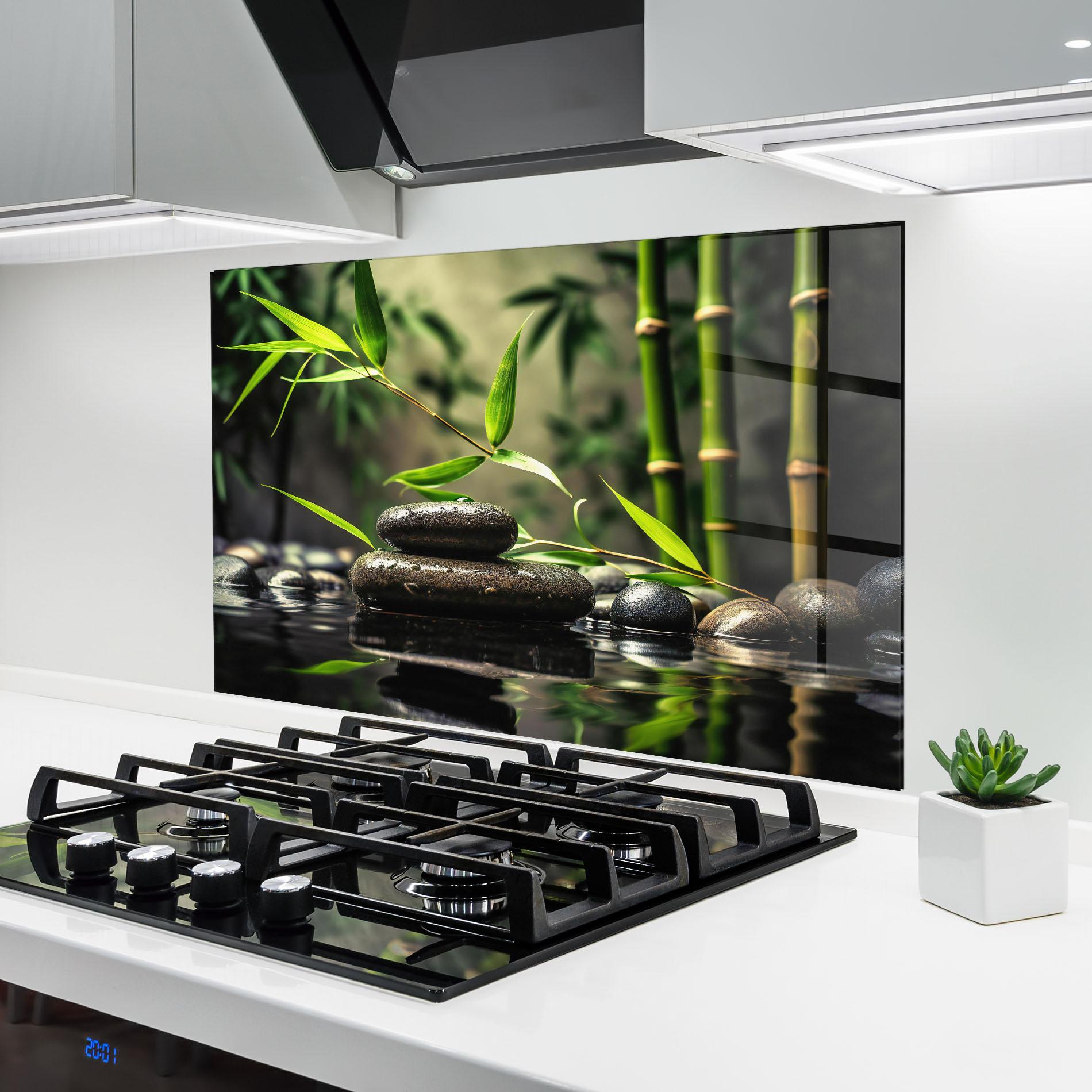 Panel Szklany do Kuchni Bamboo Plant Water mockup 6