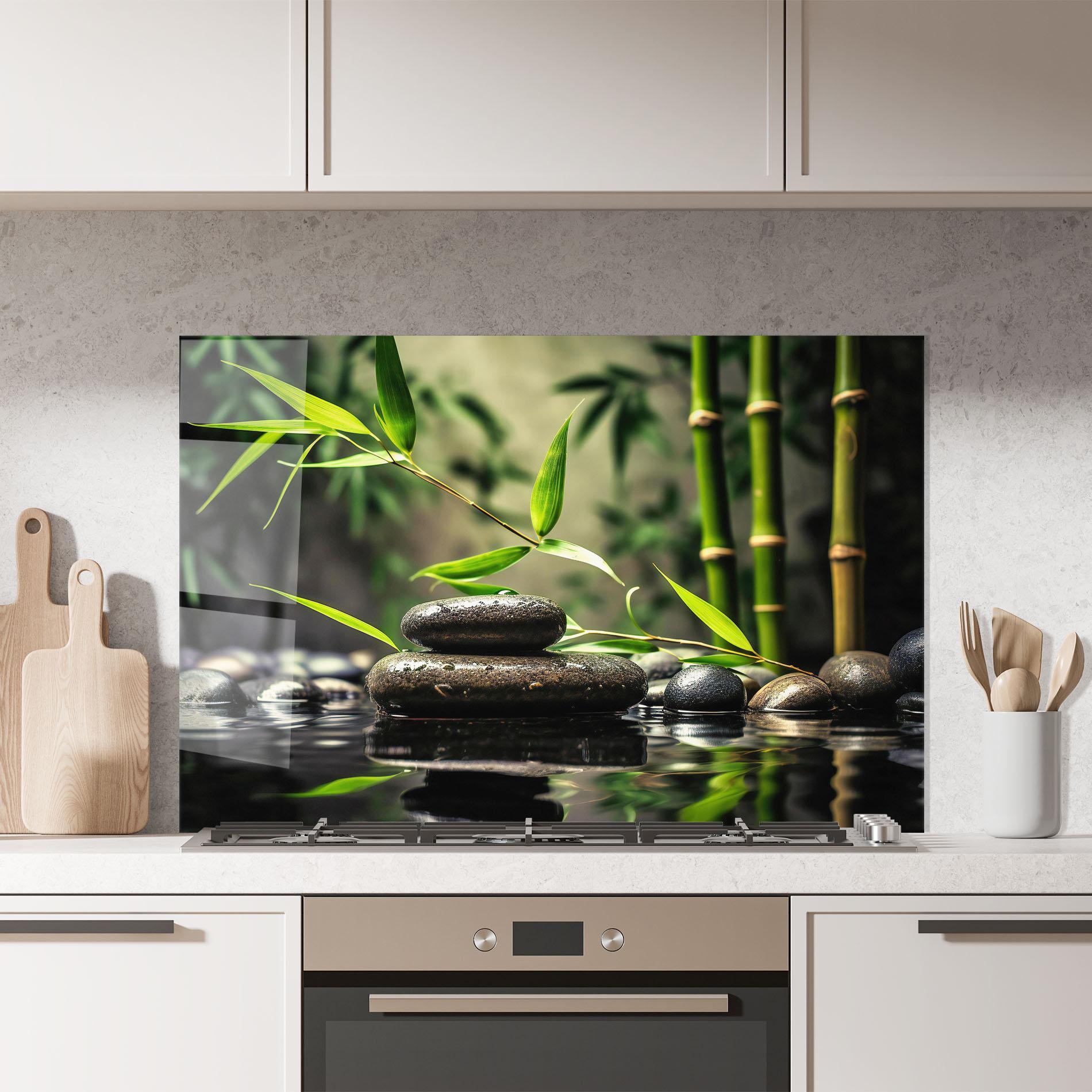 Panel Szklany do Kuchni Bamboo Plant Water mockup 7