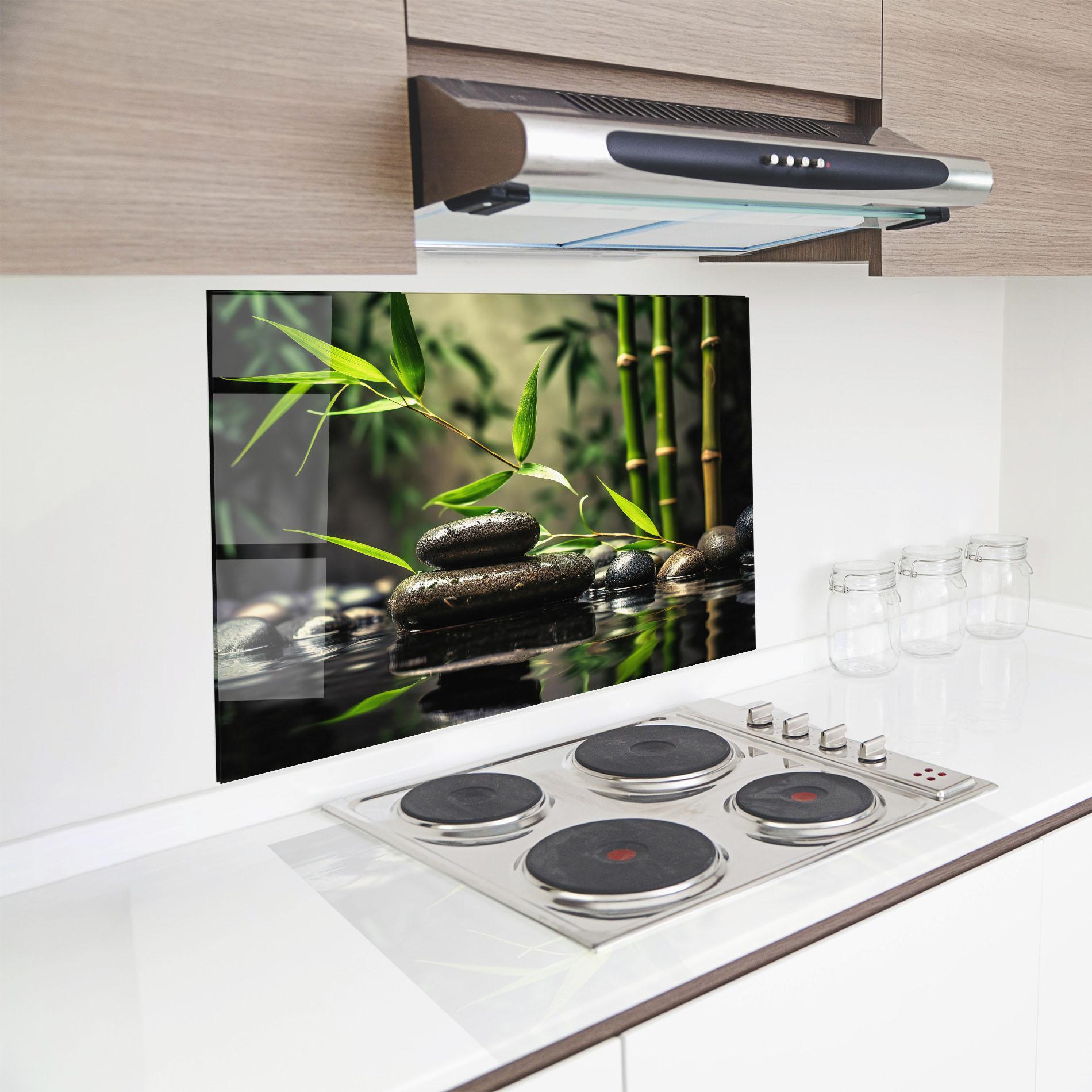 Panel Szklany do Kuchni Bamboo Plant Water mockup 8