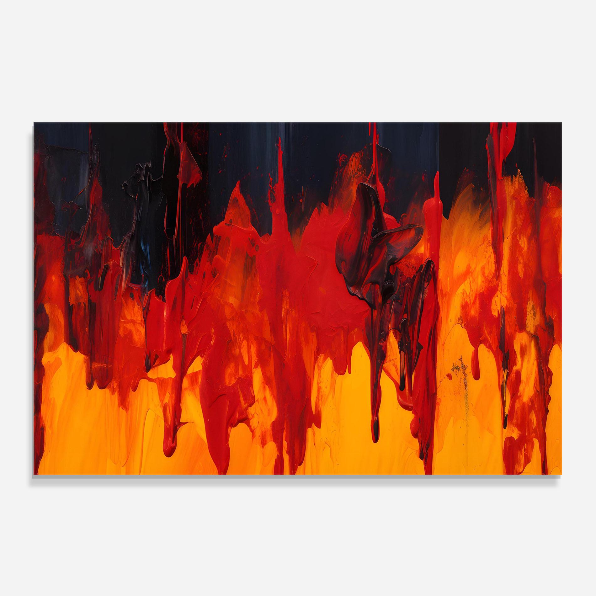 Panel Szklany do Kuchni Colorful Fire Art mockup 0