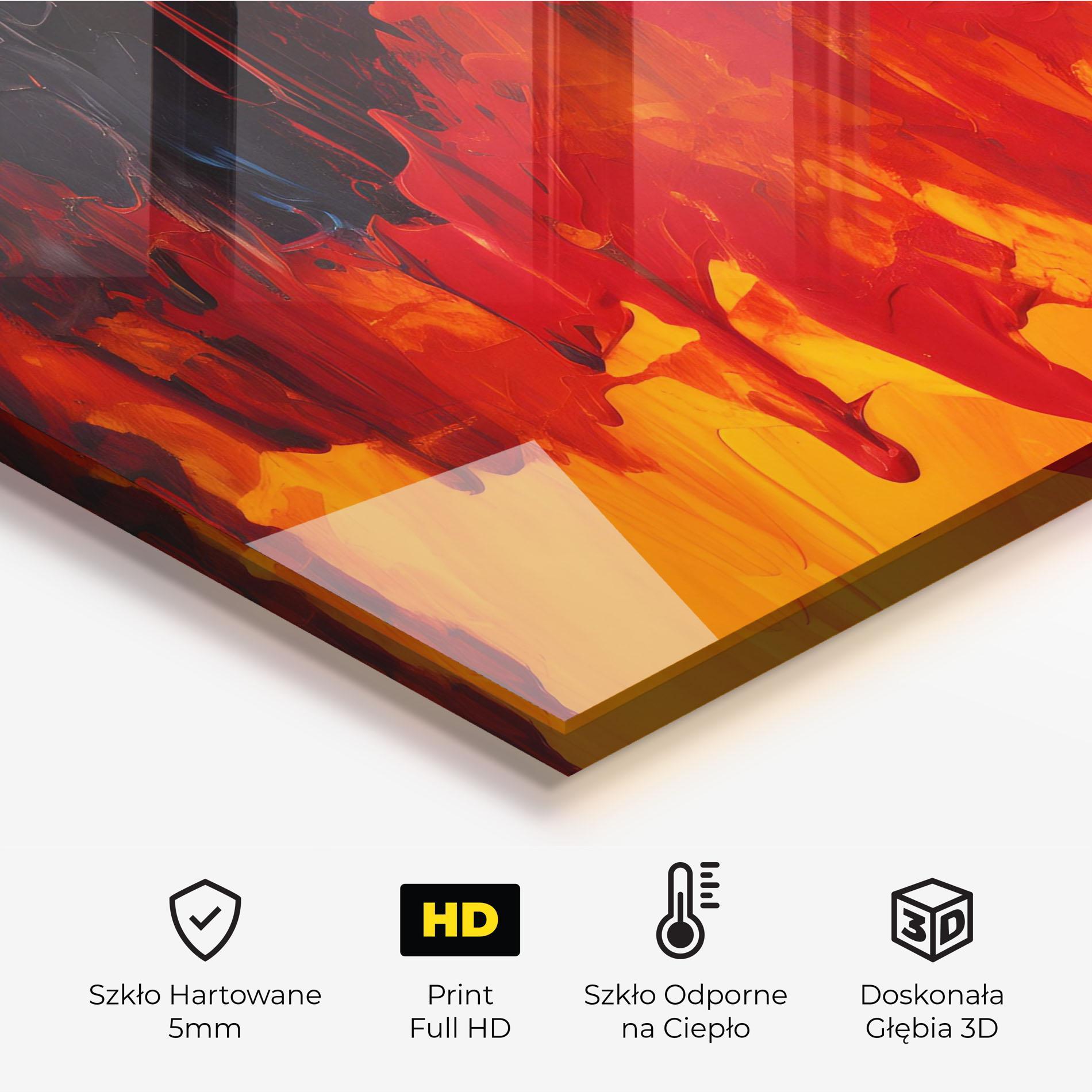 Panel Szklany do Kuchni Colorful Fire Art mockup 2