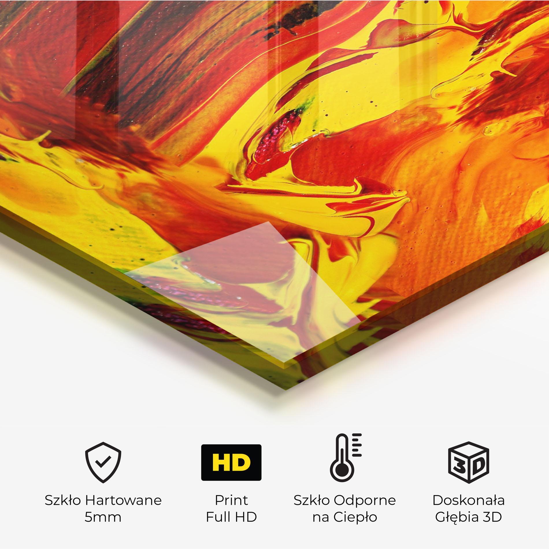 Panel Szklany do Kuchni Fire Painting mockup 2