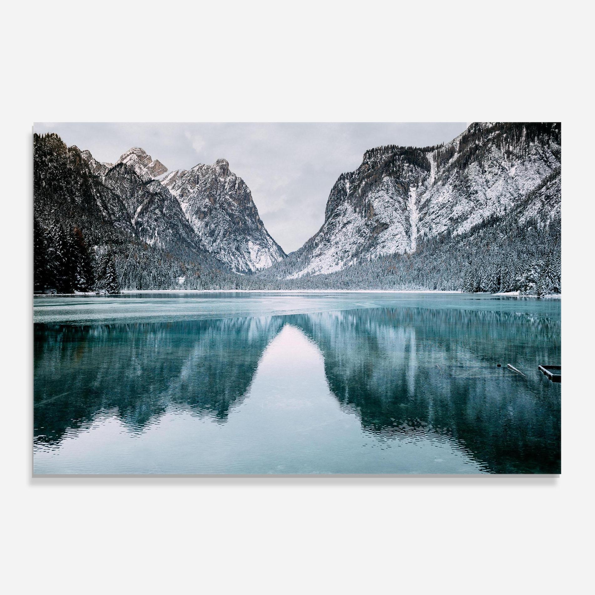 Panel Szklany do Kuchni Lake Reflection Mountain mockup 0