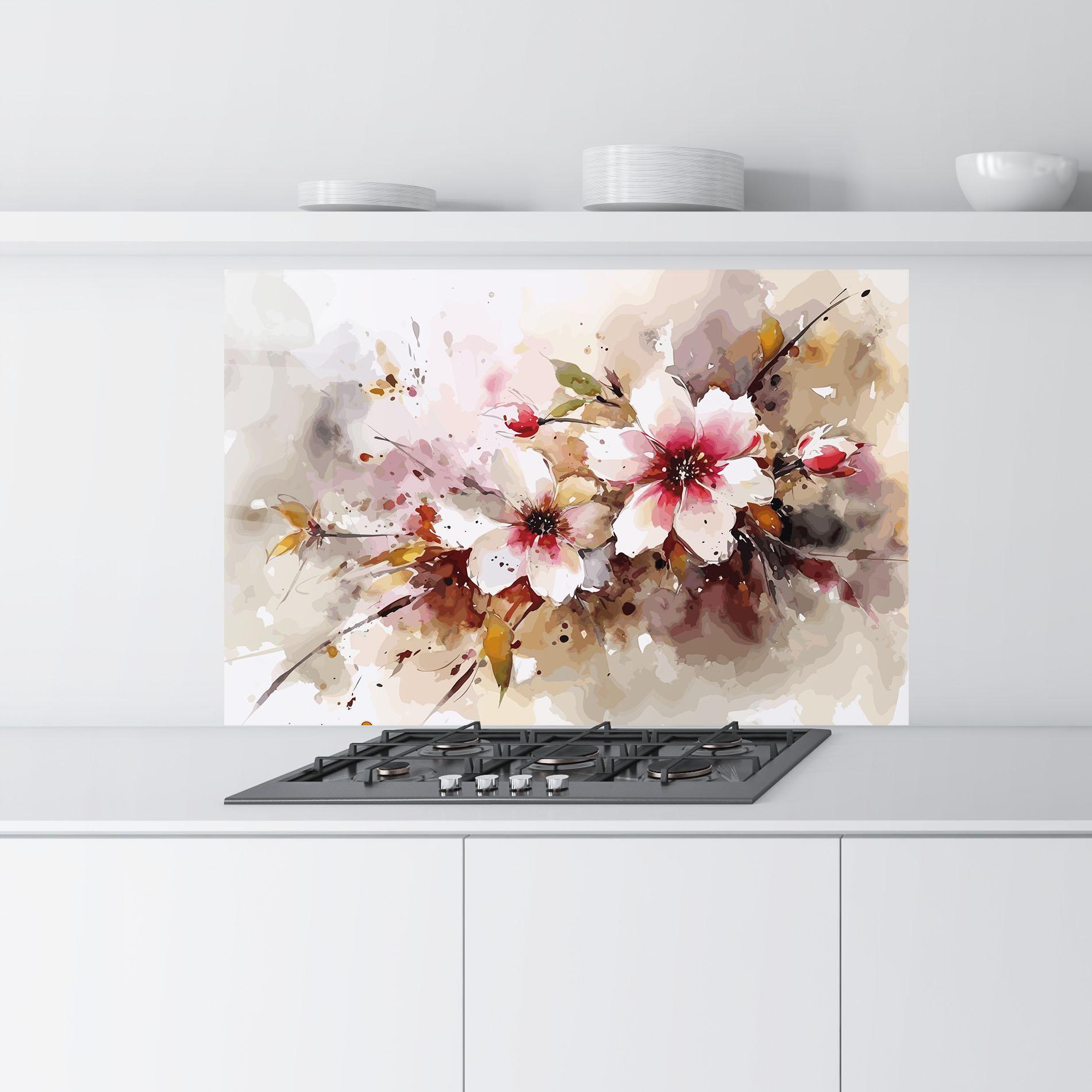 Panel Szklany do Kuchni Beautiful Cherry Flower mockup 9