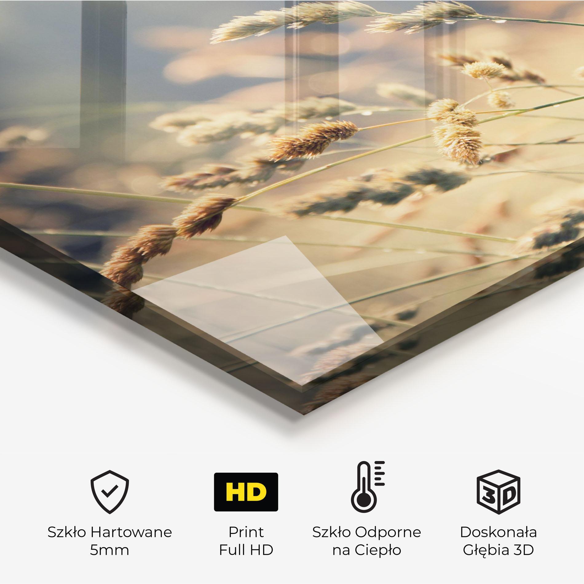 Panel Szklany do Kuchni Cream Nature Plants mockup 2