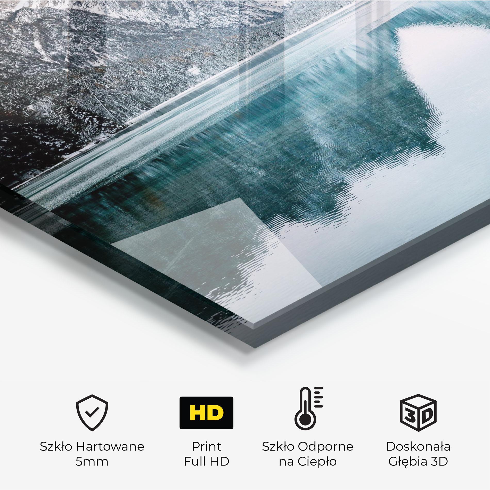 Panel Szklany do Kuchni Lake Reflection Mountain mockup 2