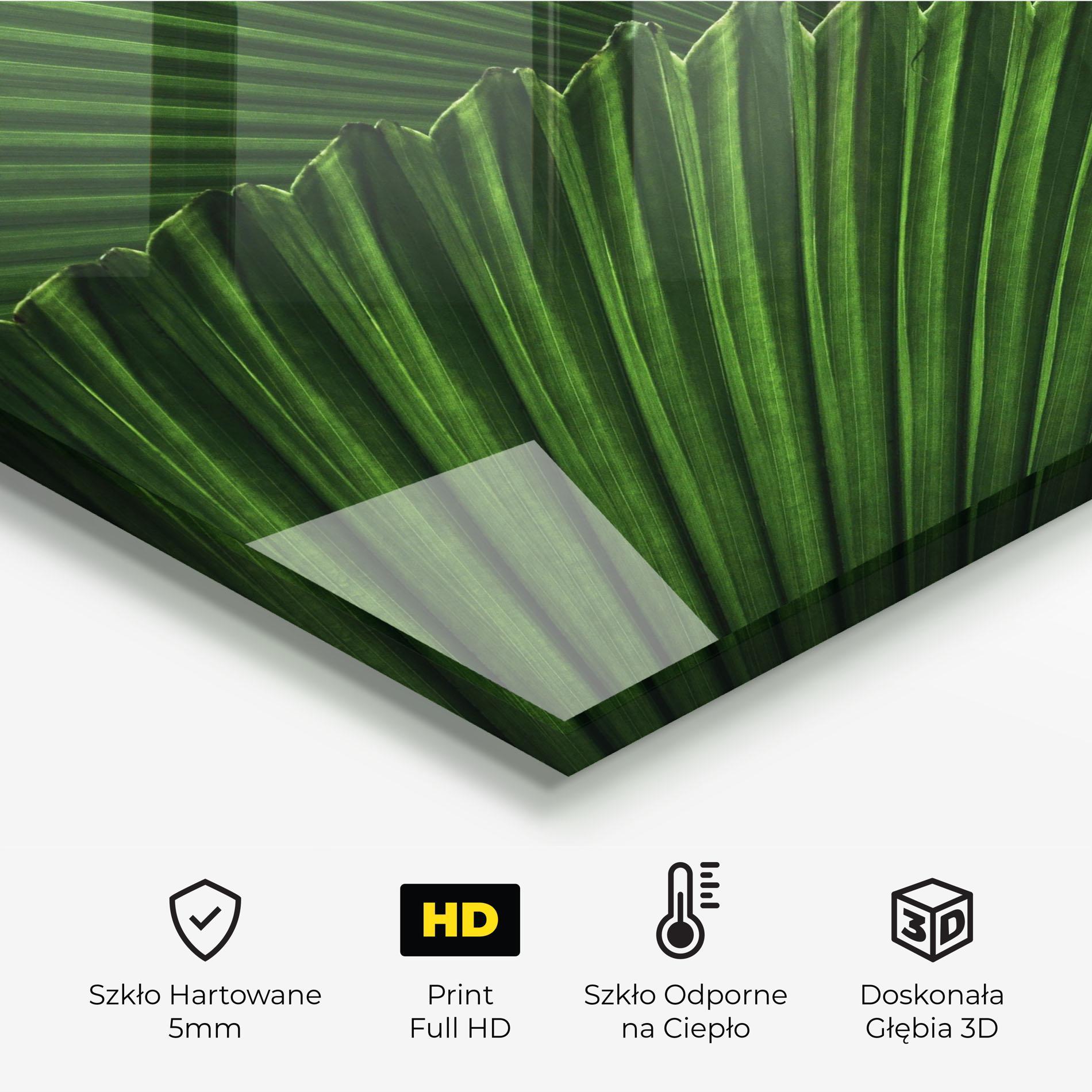 Panel Szklany do Kuchni Strong Green Leaf Art mockup 2