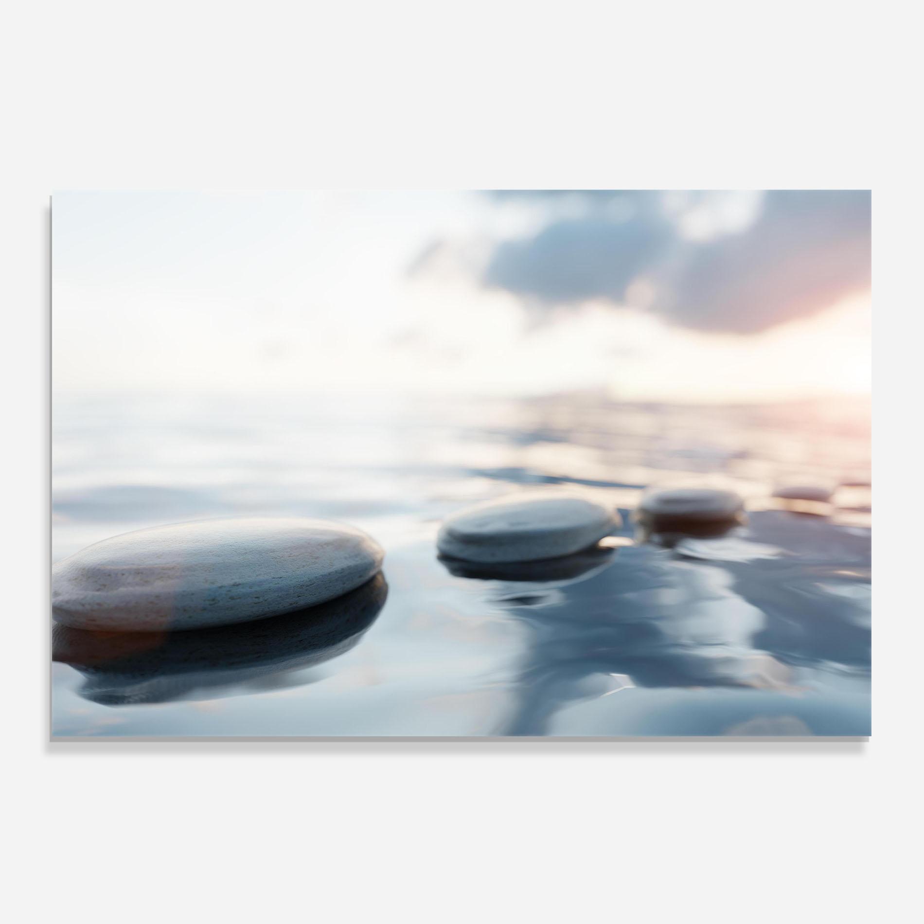 Panel Szklany do Kuchni Calm Water Stone mockup 0
