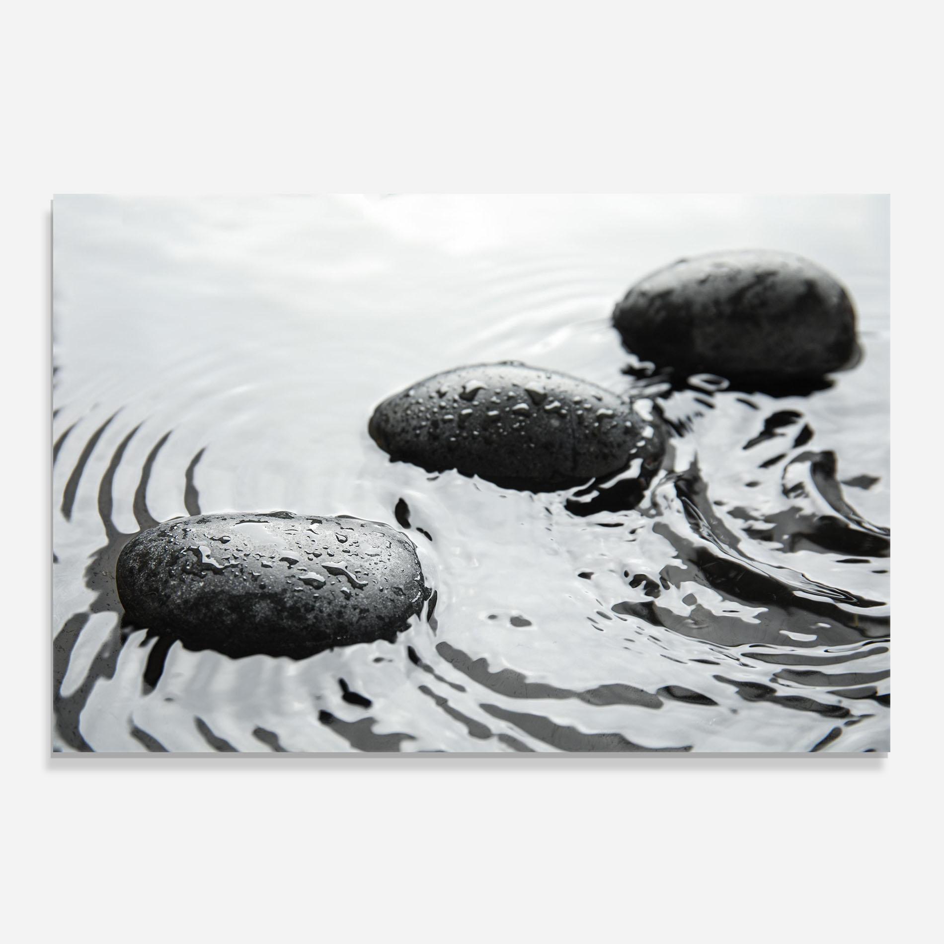 Panel Szklany do Kuchni Spa Stones Water mockup 0