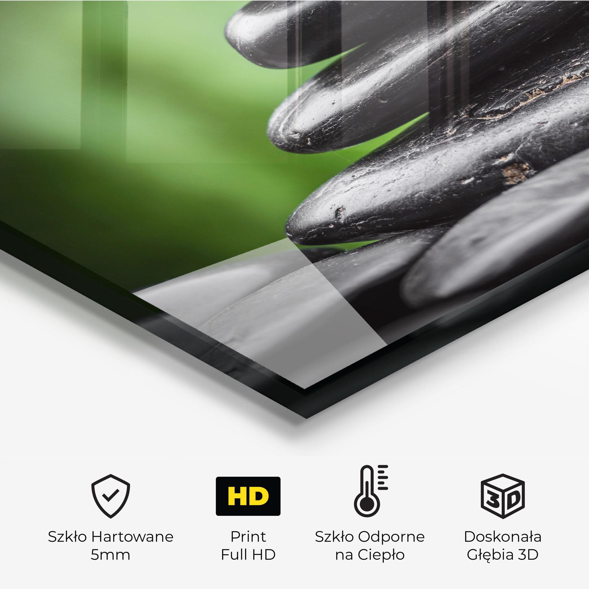 Panel Szklany do Kuchni Black Stone Meditation mockup 2