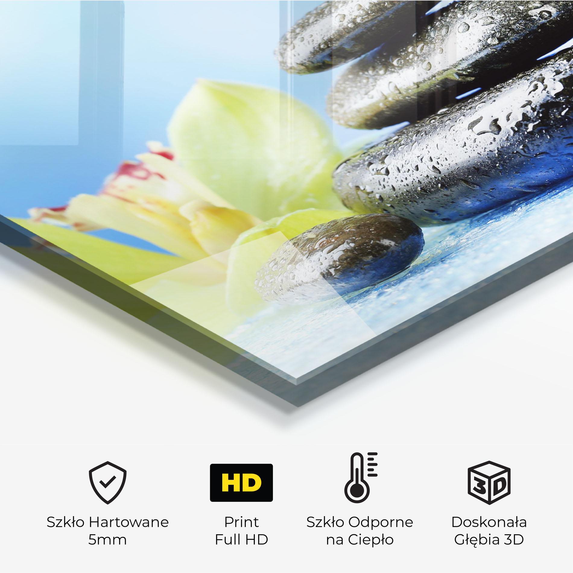 Panel Szklany do Kuchni Blooming Orchid Stone mockup 2