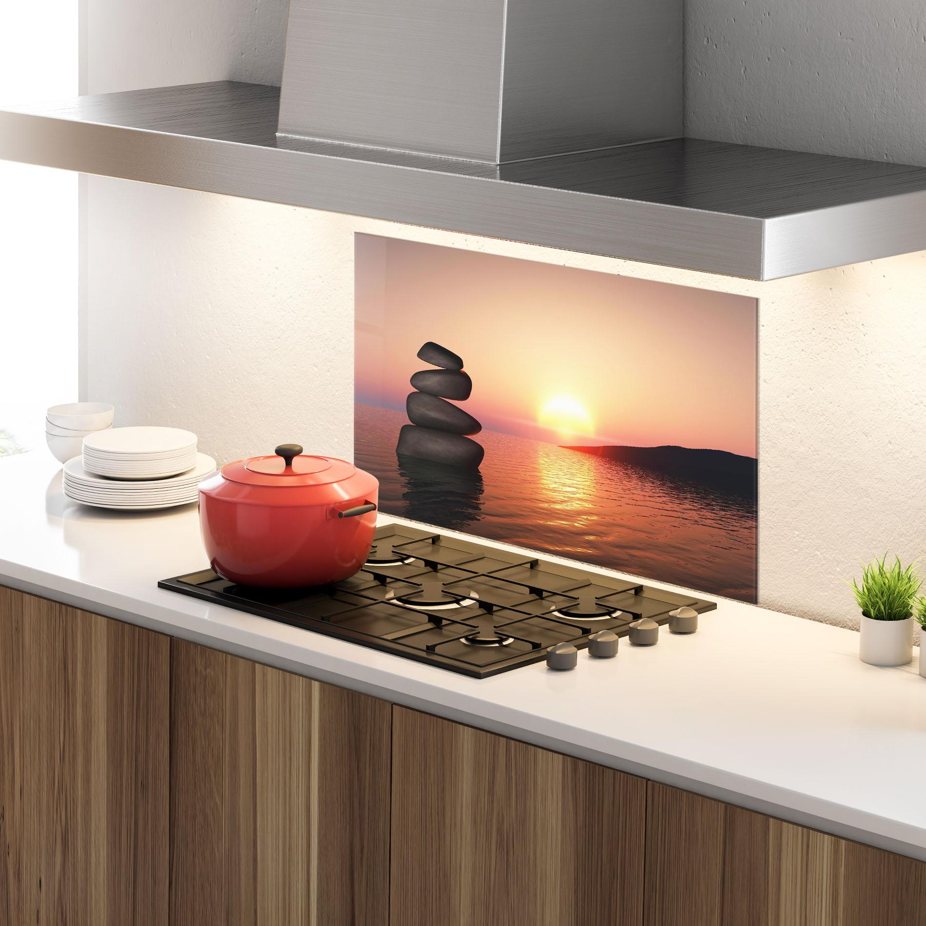 Panel Szklany do Kuchni Peace And Sunset mockup 4