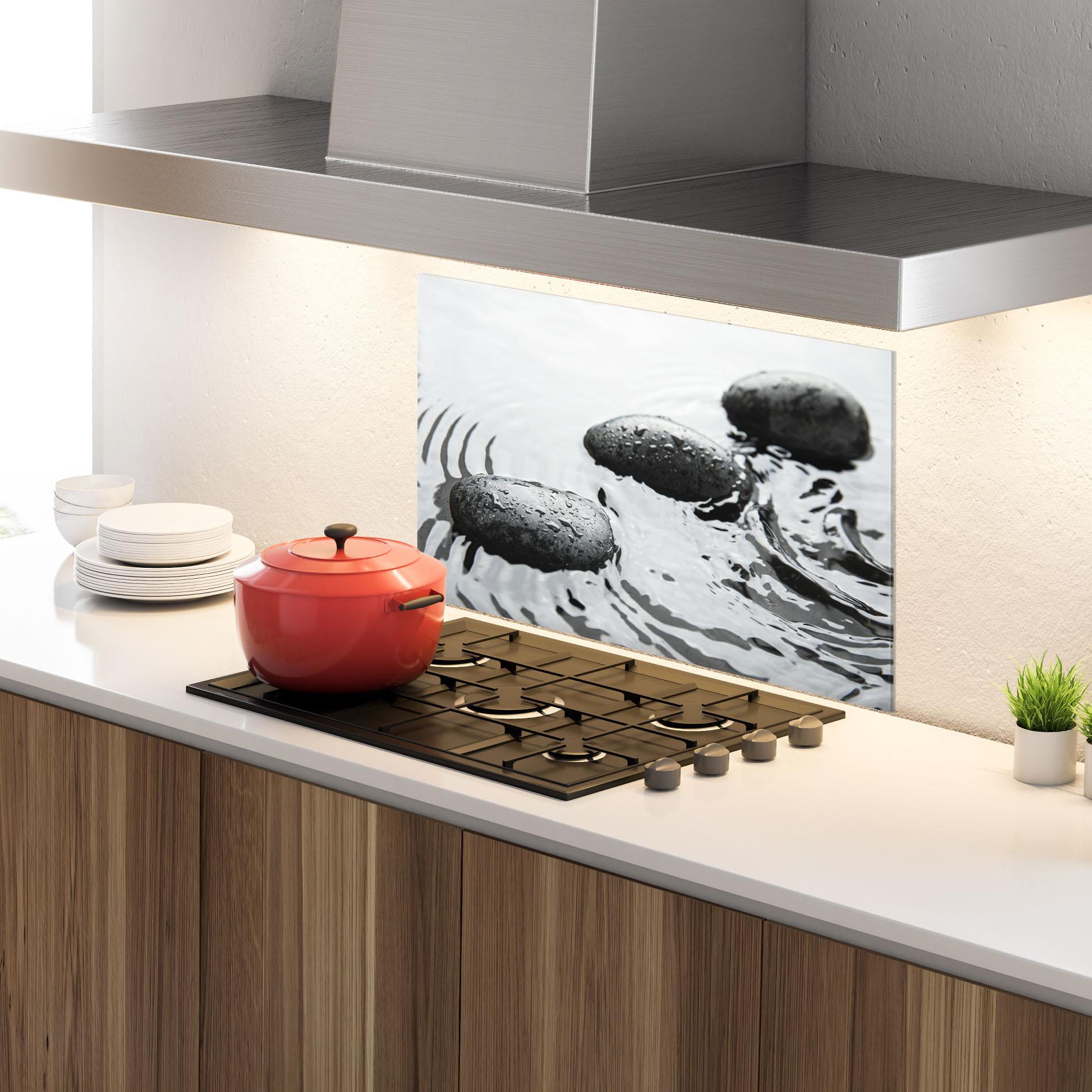 Panel Szklany do Kuchni Spa Stones Water mockup 4