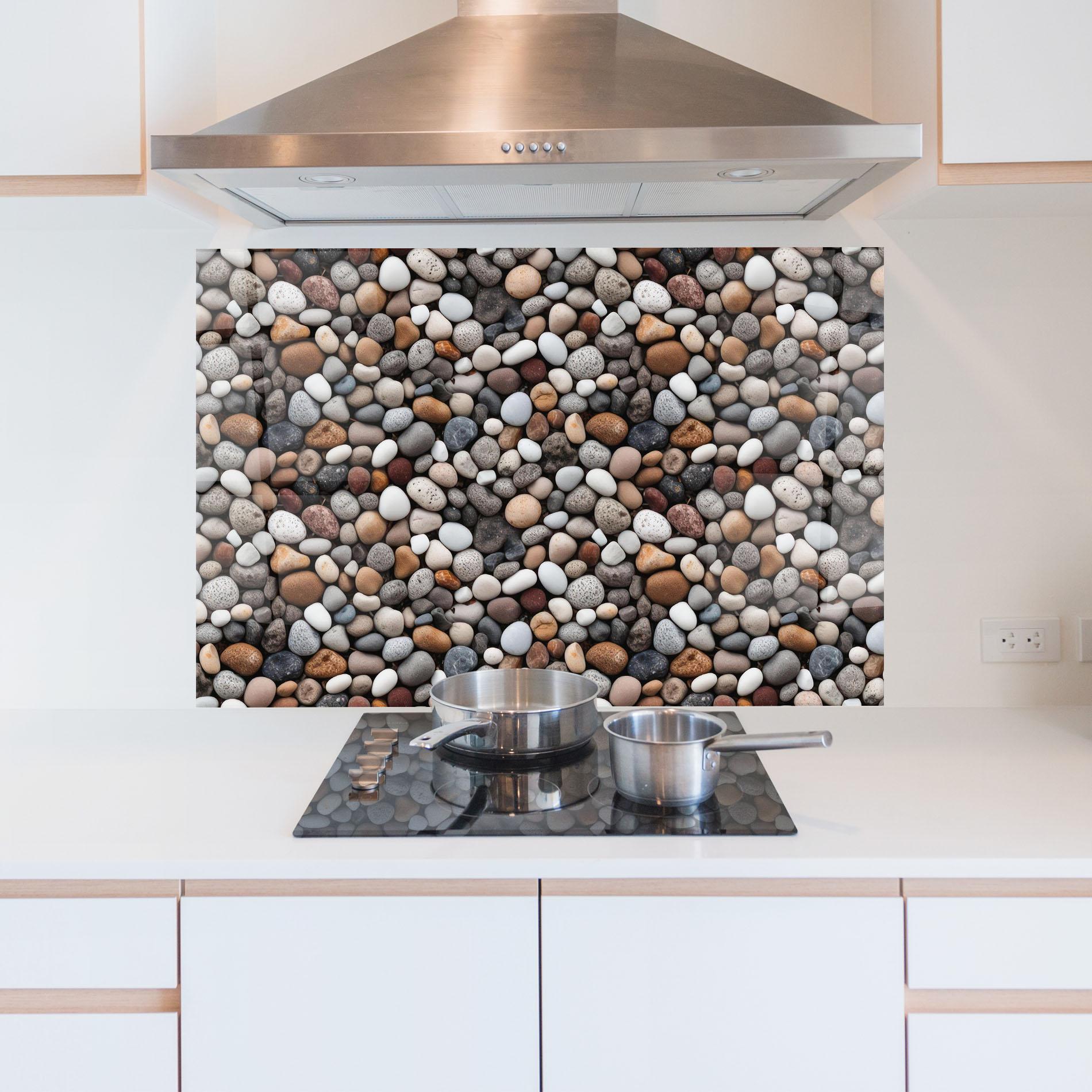 Panel Szklany do Kuchni Cream White Rocks mockup 5