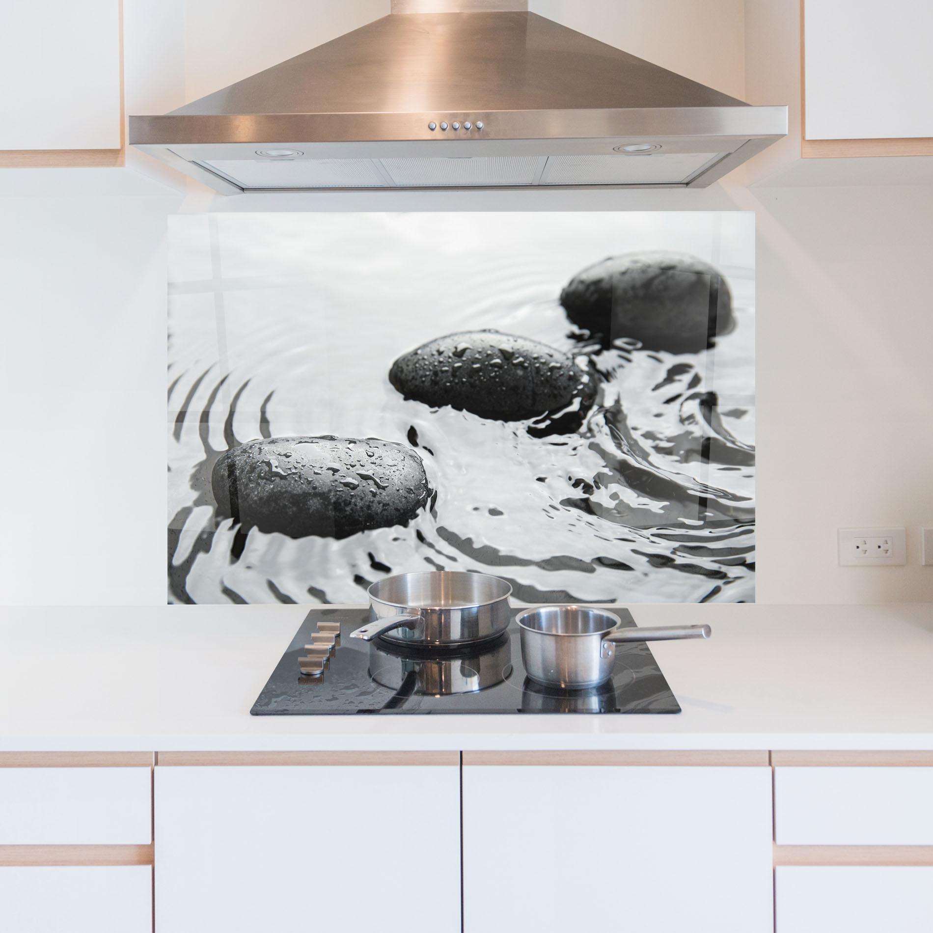 Panel Szklany do Kuchni Spa Stones Water mockup 5