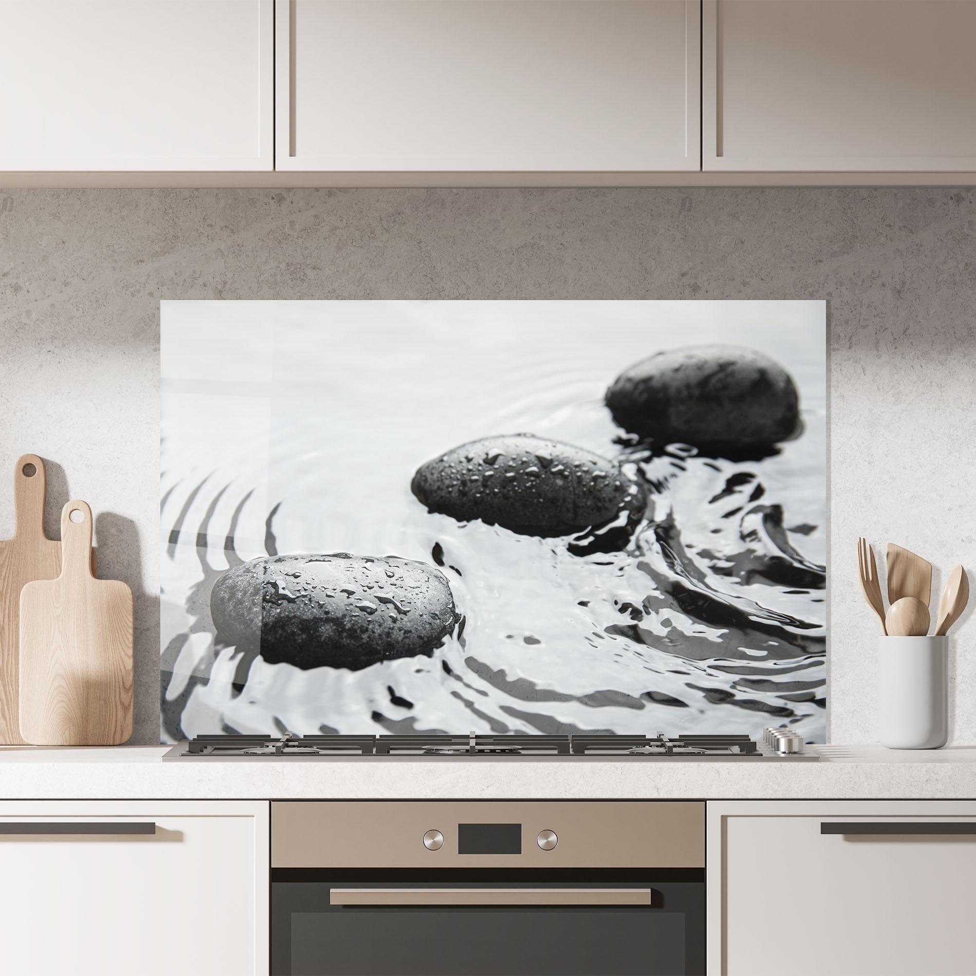 Panel Szklany do Kuchni Spa Stones Water mockup 7