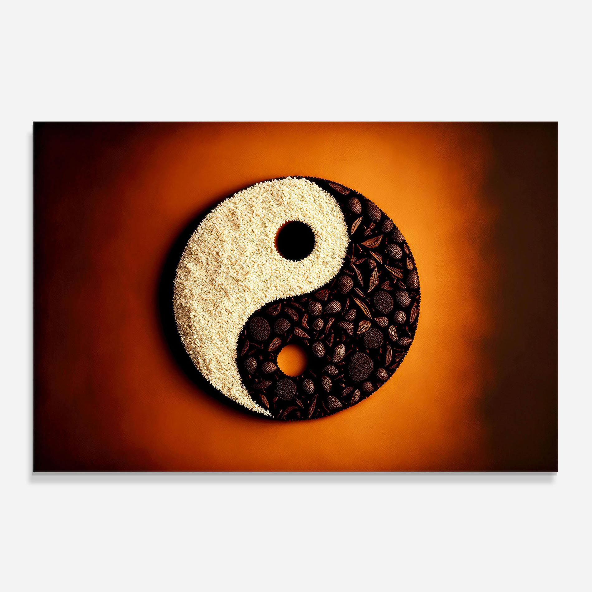 Panel Szklany do Kuchni Coffee Yinyang mockup 0