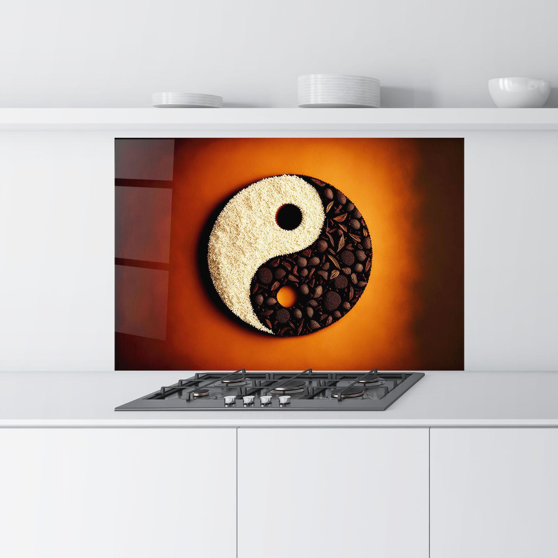 Panel Szklany do Kuchni Coffee Yinyang mockup 9