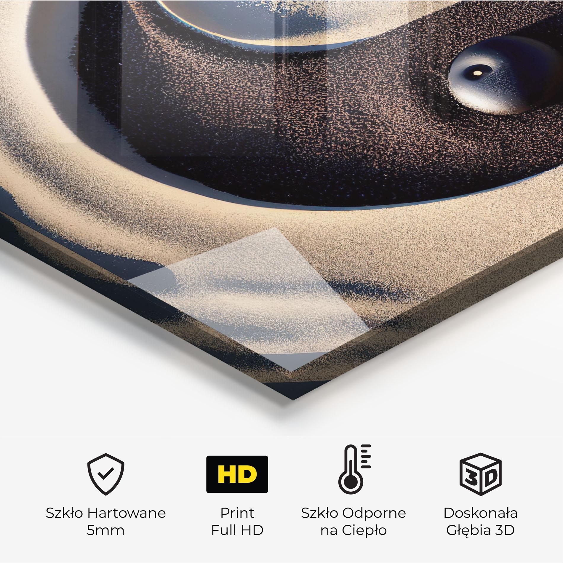 Panel Szklany do Kuchni Black Sand Yinyang mockup 2