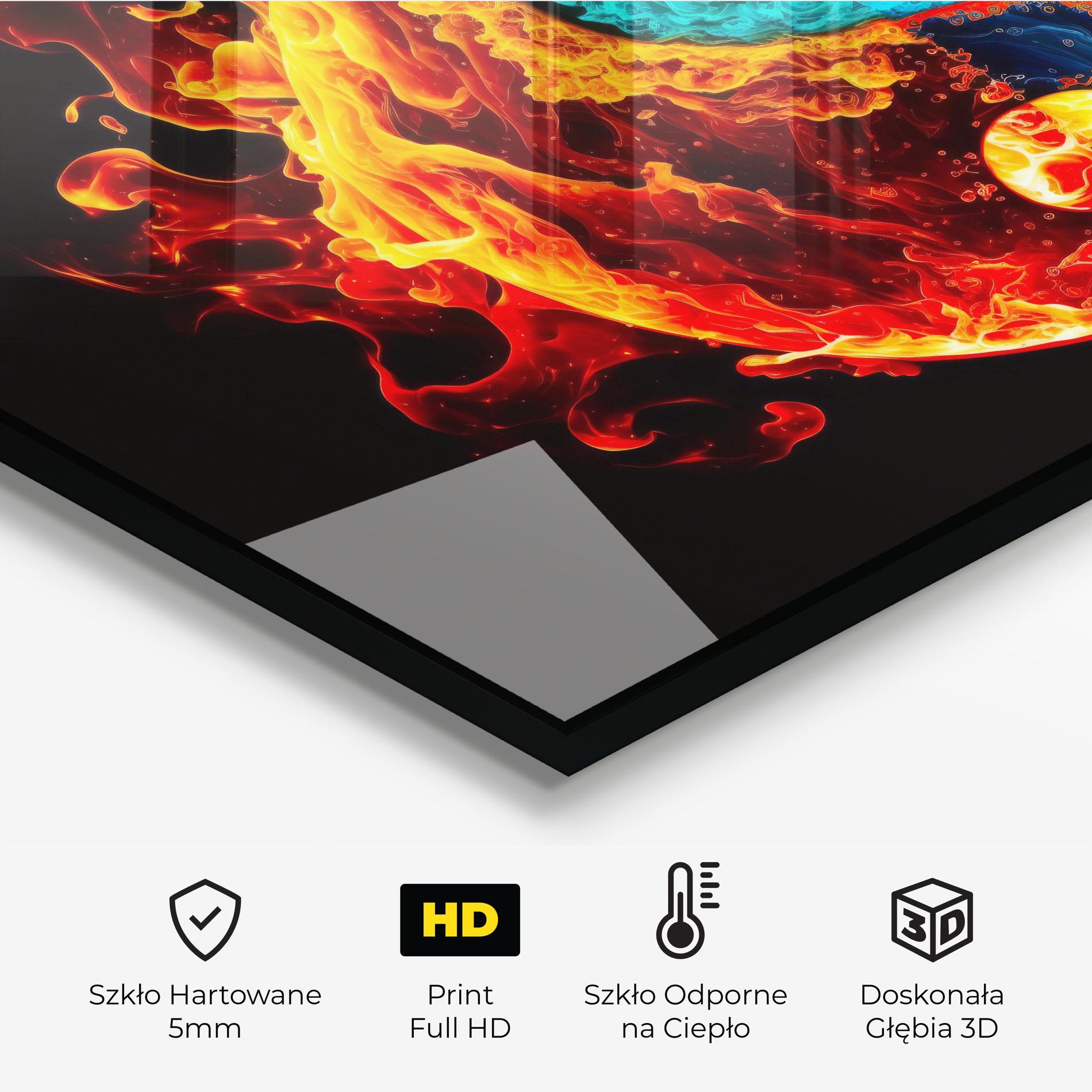 Panel Szklany do Kuchni Blue Smoke Yinyang mockup 2