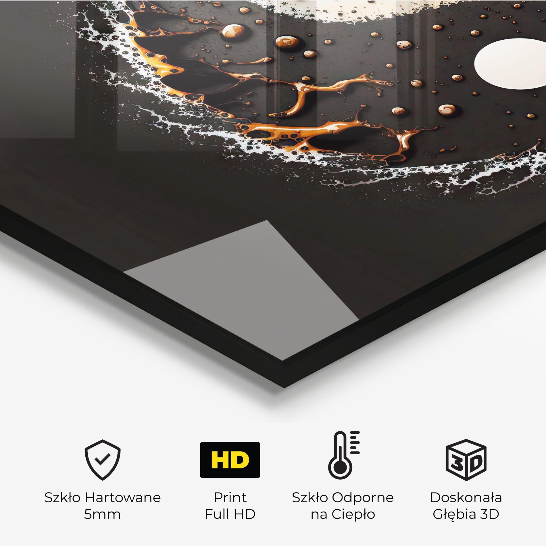 Panel Szklany do Kuchni Brown Liquid Yinyang mockup 2