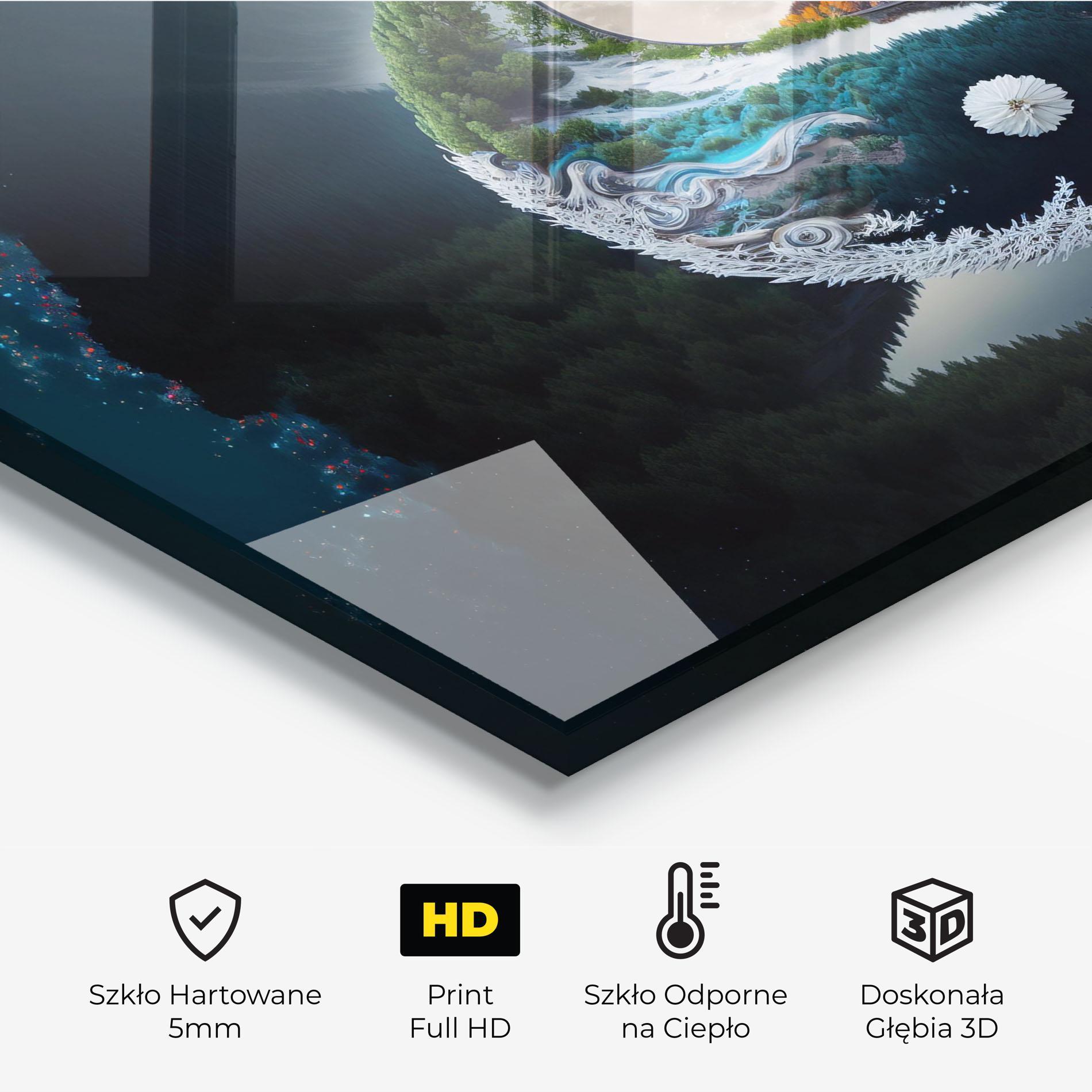 Panel Szklany do Kuchni Mountain Yinyang mockup 2