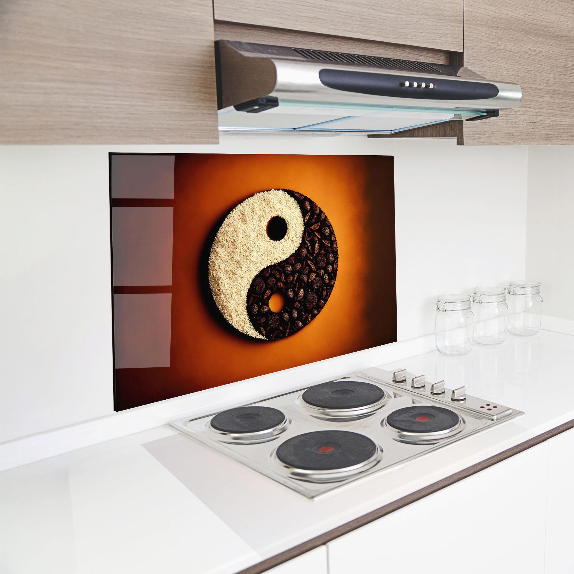 Panel Szklany do Kuchni Coffee Yinyang mockup 8
