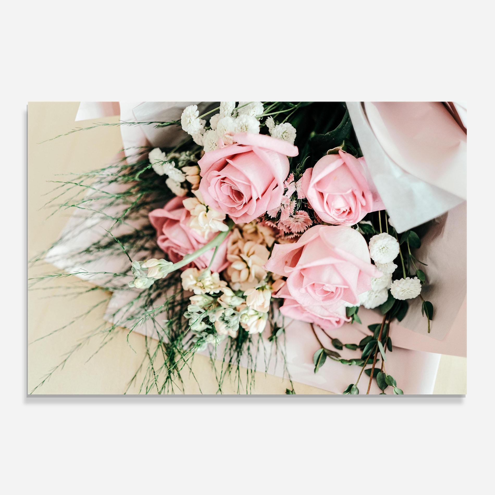 Panel Szklany do Kuchni Baby Pink Bouquet mockup 0