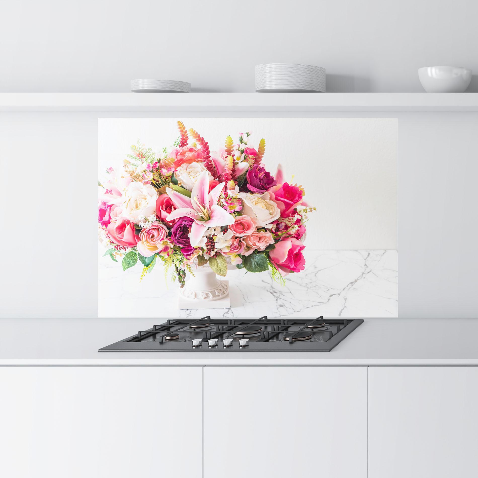 Panel Szklany do Kuchni Bouquet Flowers Vase mockup 9