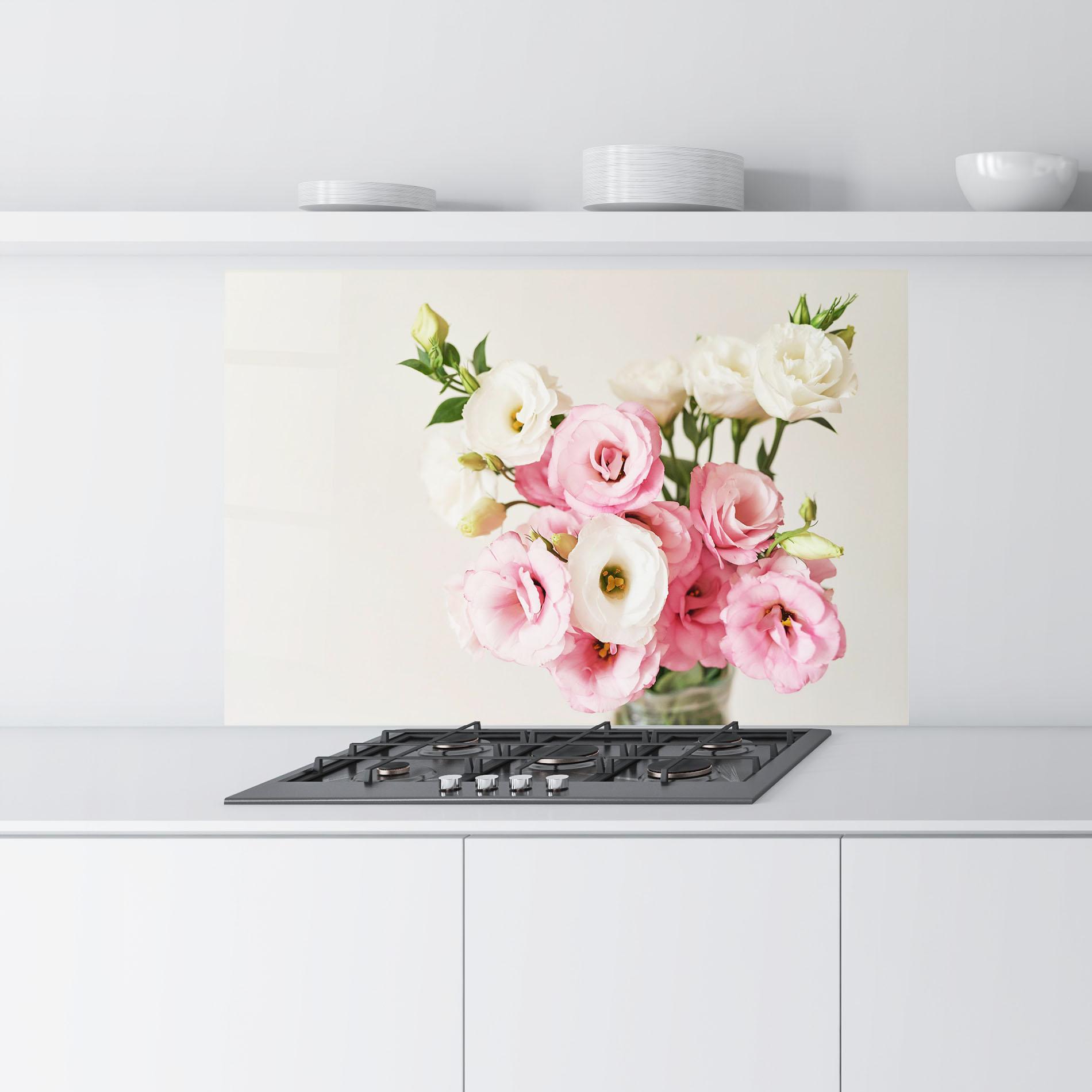 Panel Szklany do Kuchni Cute Pink Flowers mockup 9