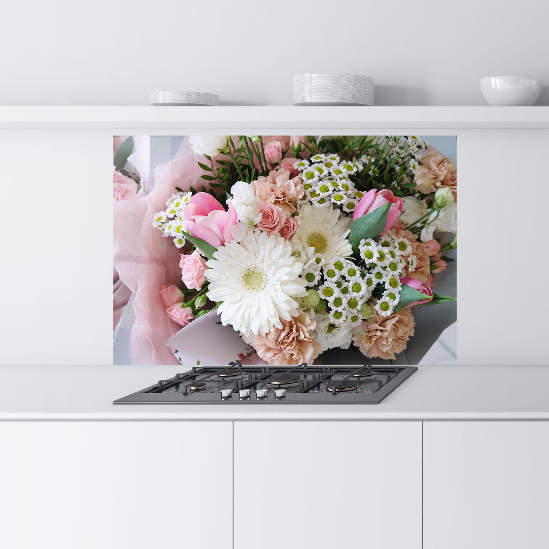 Panel Szklany do Kuchni Flower Mix Bouquet mockup 9