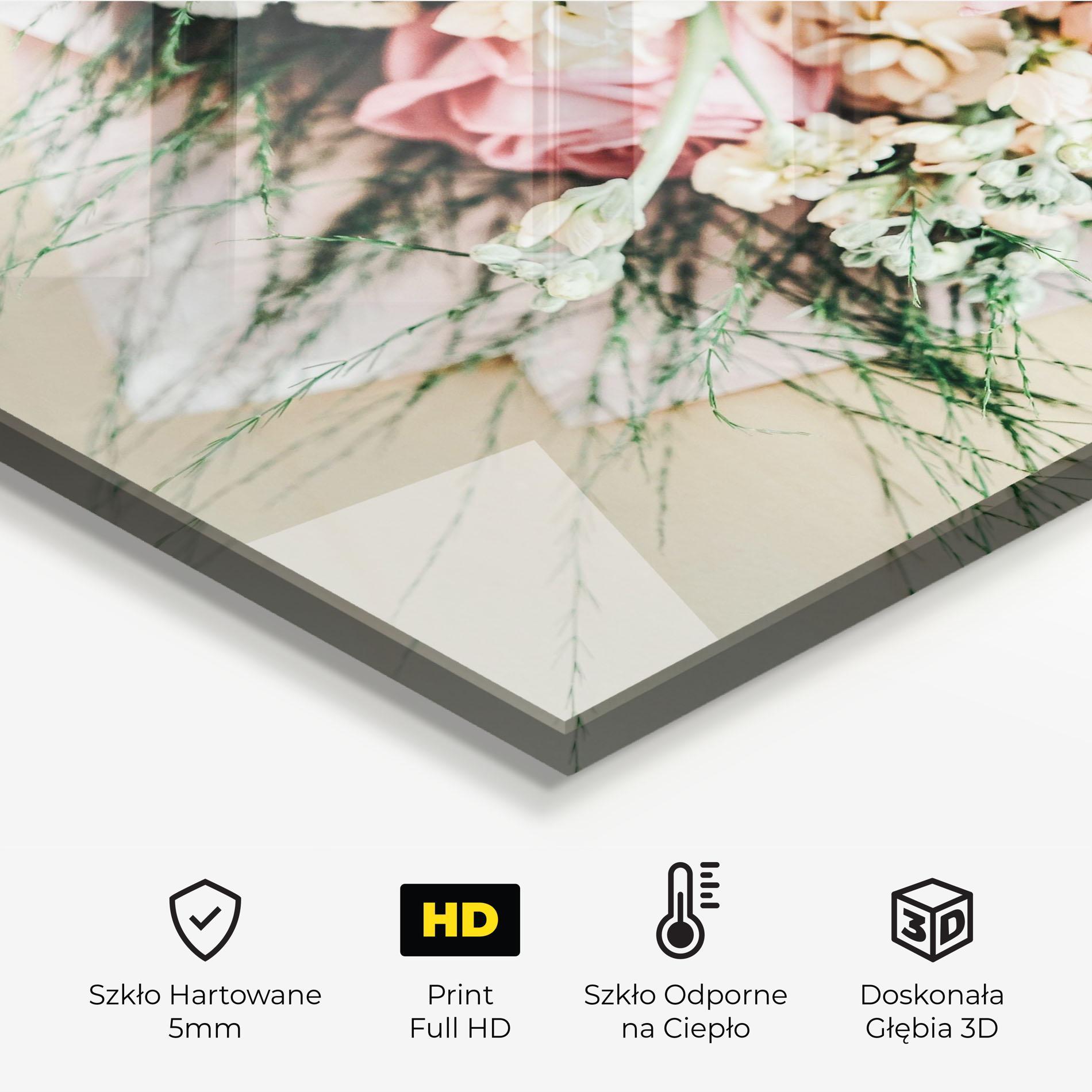 Panel Szklany do Kuchni Baby Pink Bouquet mockup 2