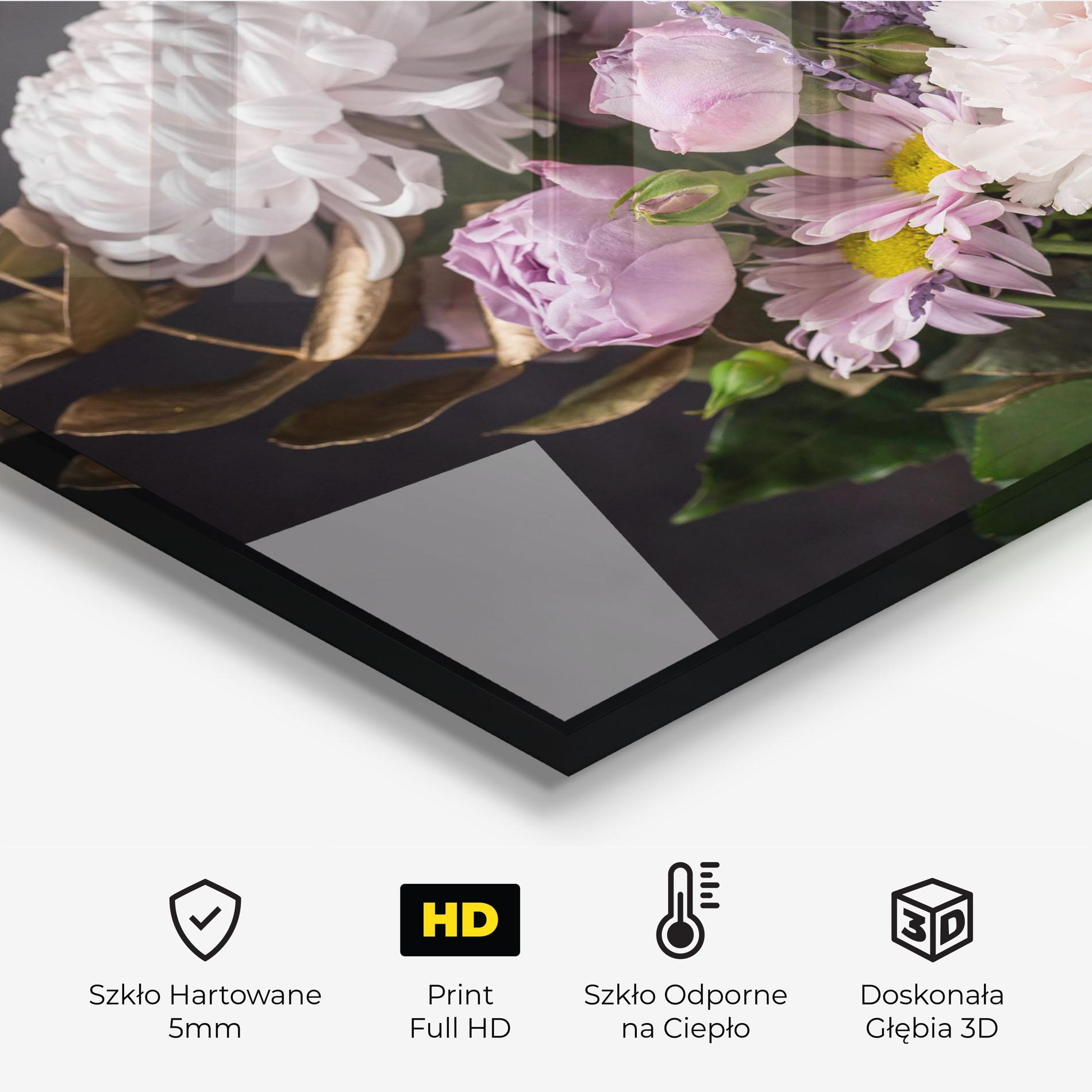 Panel Szklany do Kuchni Pastel Purple Bouquet mockup 2