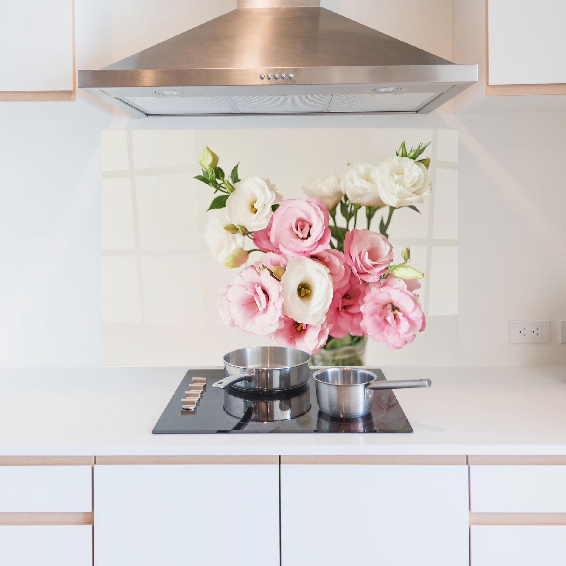 Panel Szklany do Kuchni Cute Pink Flowers mockup 5