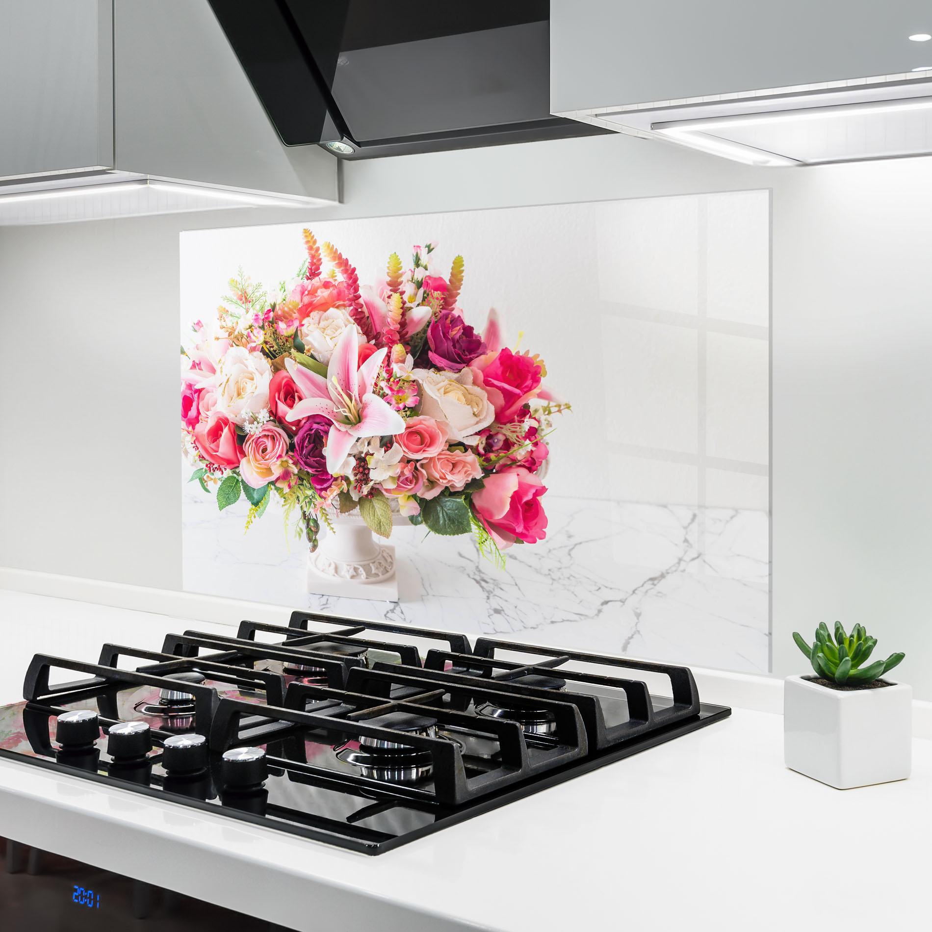Panel Szklany do Kuchni Bouquet Flowers Vase mockup 6