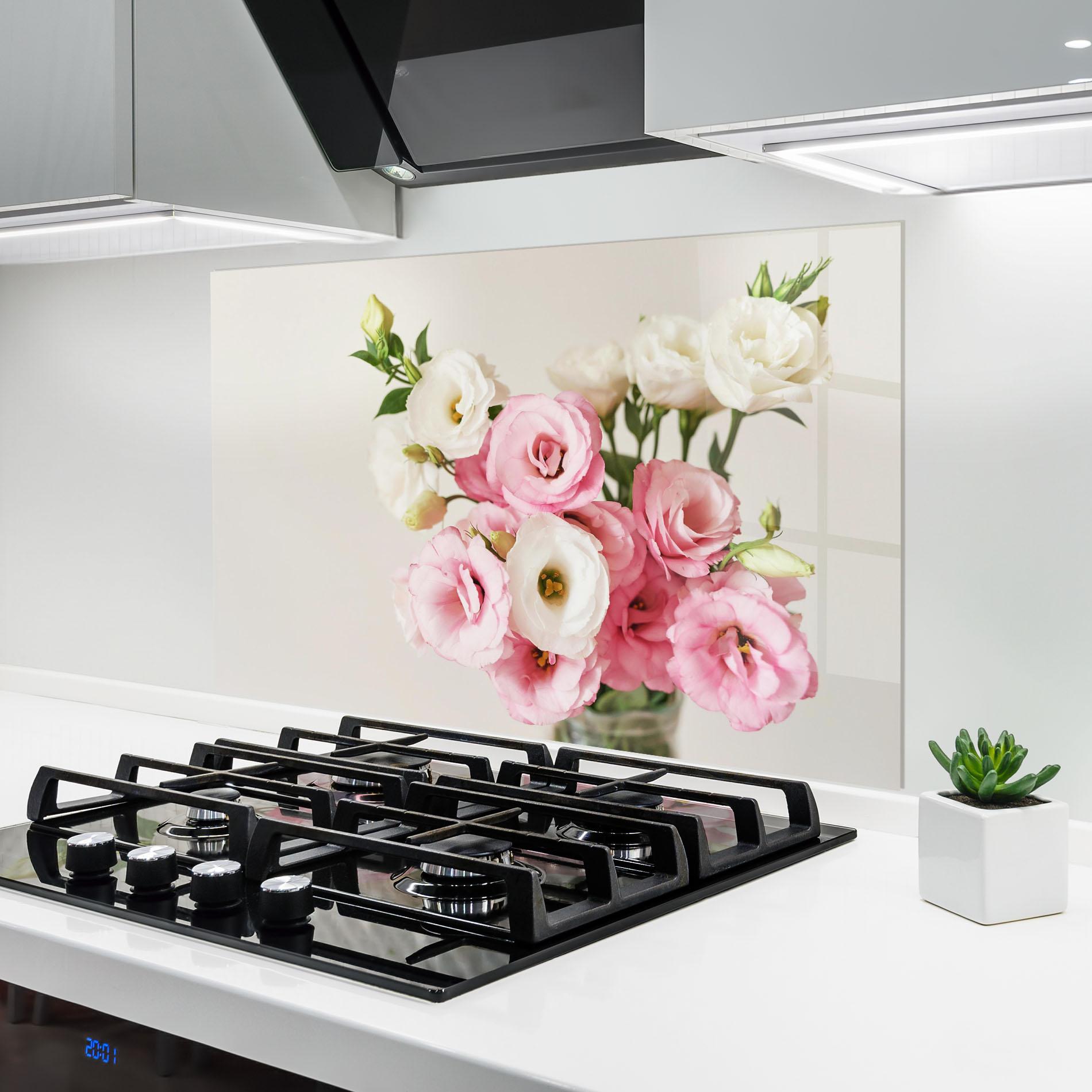 Panel Szklany do Kuchni Cute Pink Flowers mockup 6