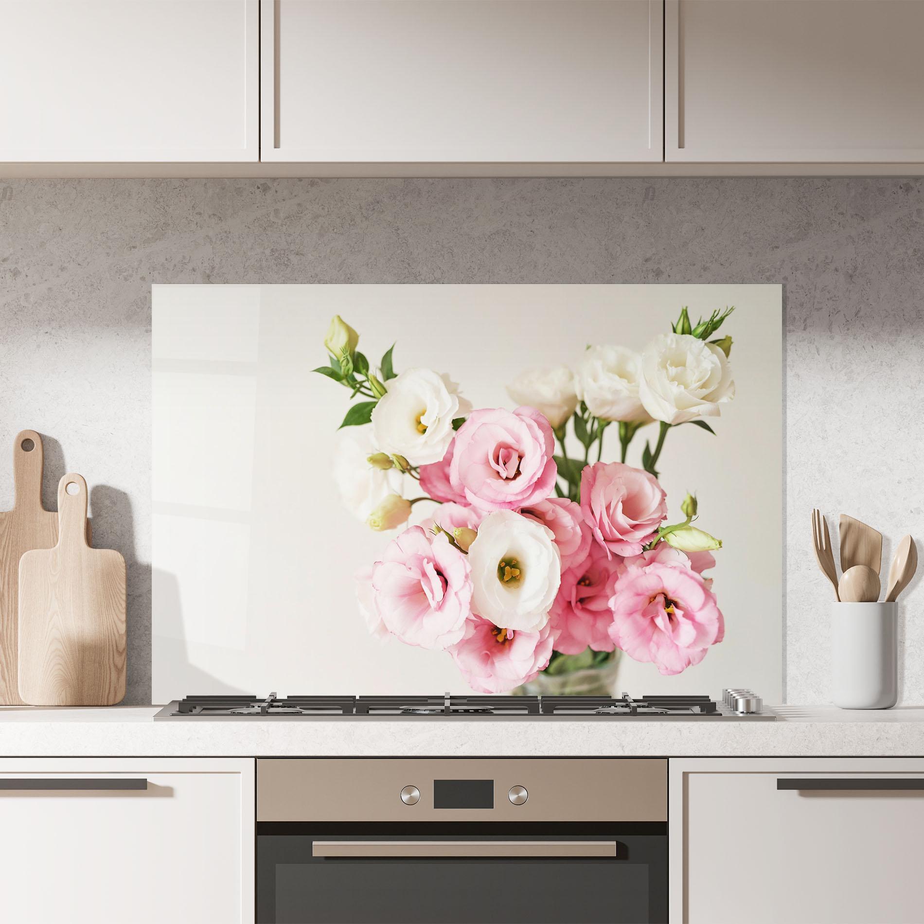 Panel Szklany do Kuchni Cute Pink Flowers mockup 7