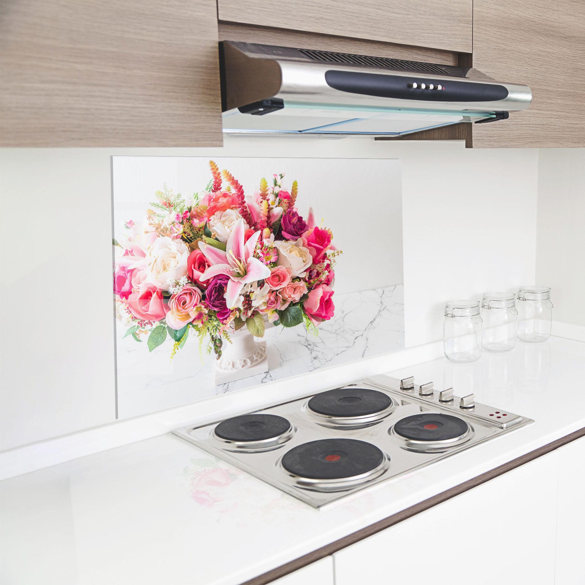 Panel Szklany do Kuchni Bouquet Flowers Vase mockup 8