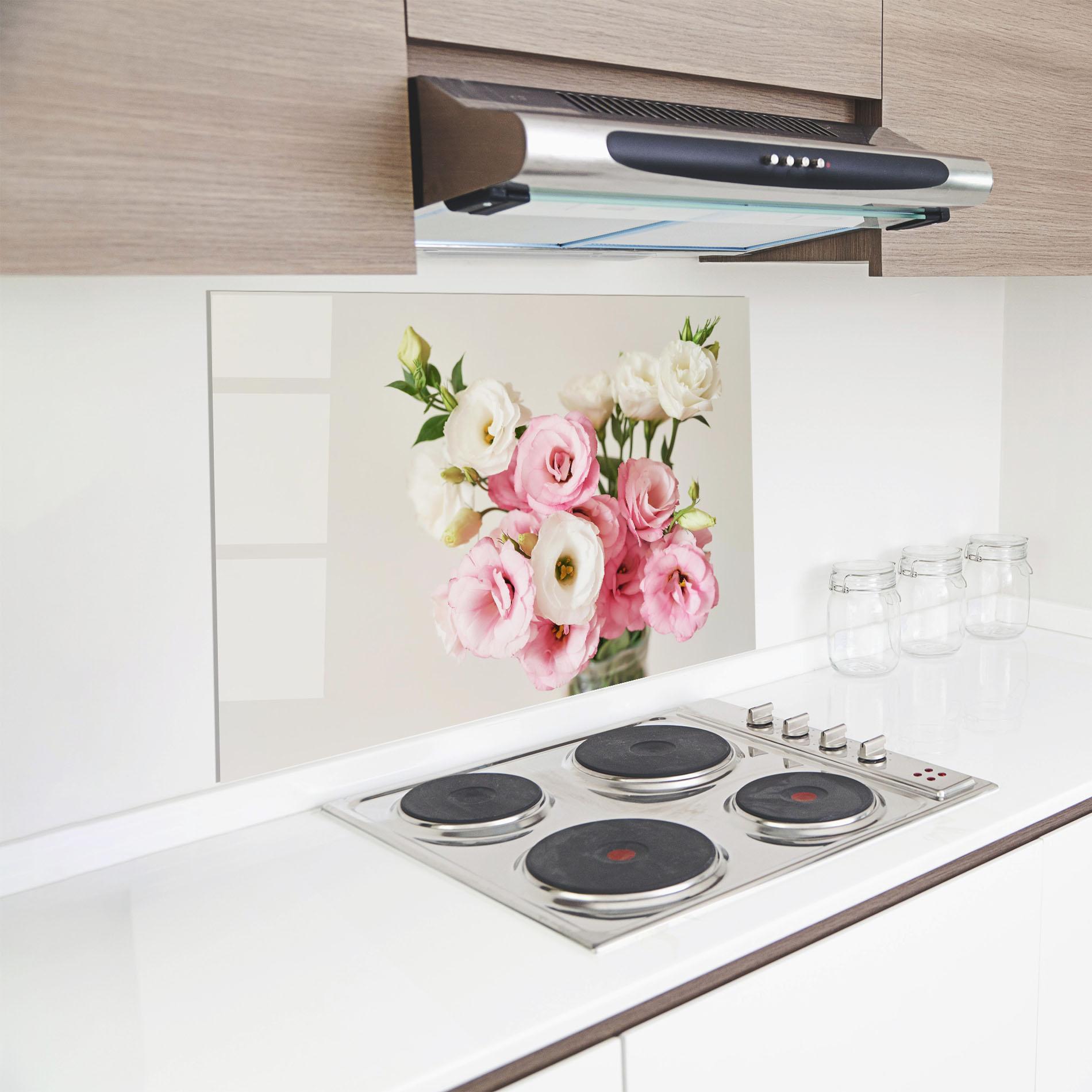 Panel Szklany do Kuchni Cute Pink Flowers mockup 8