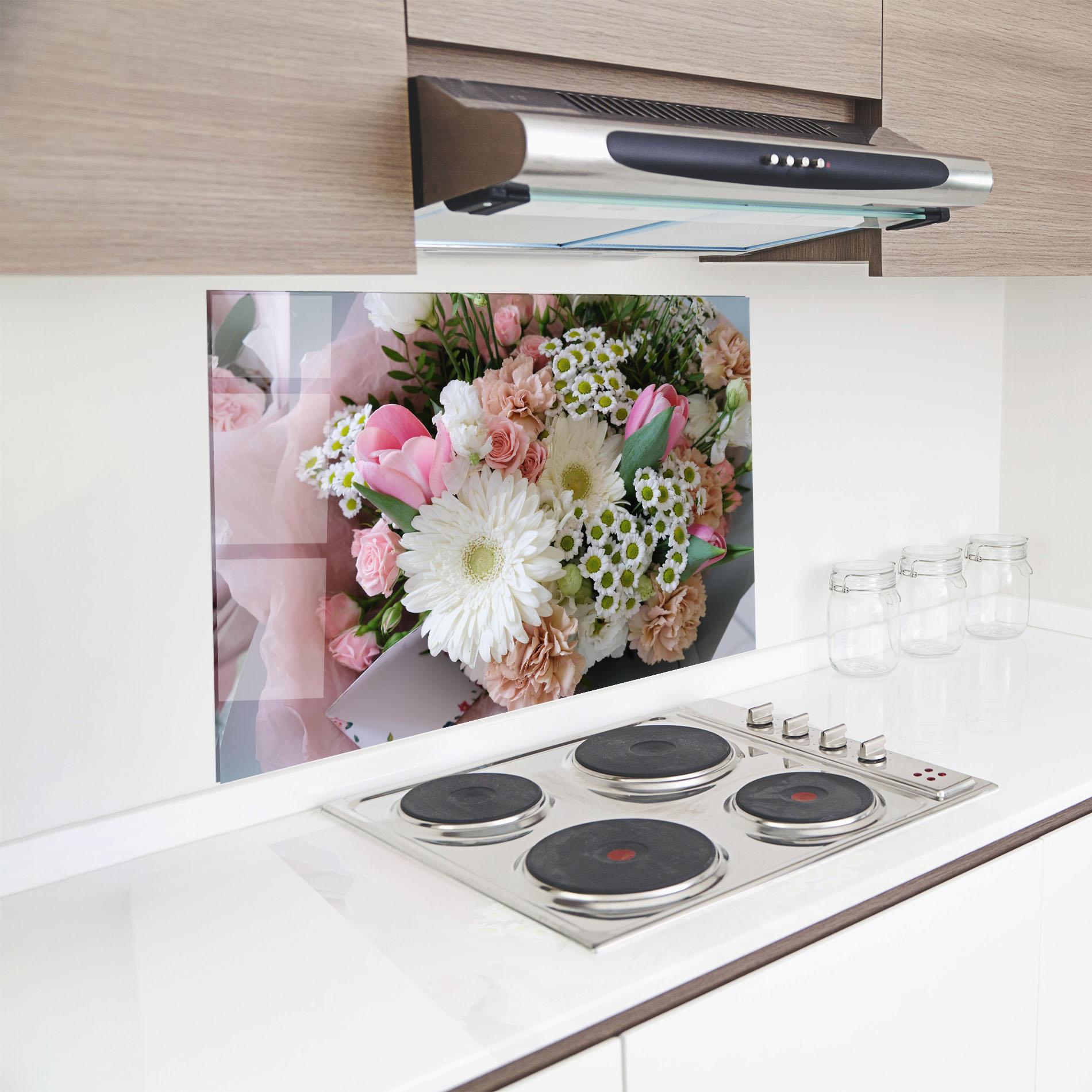Panel Szklany do Kuchni Flower Mix Bouquet mockup 8