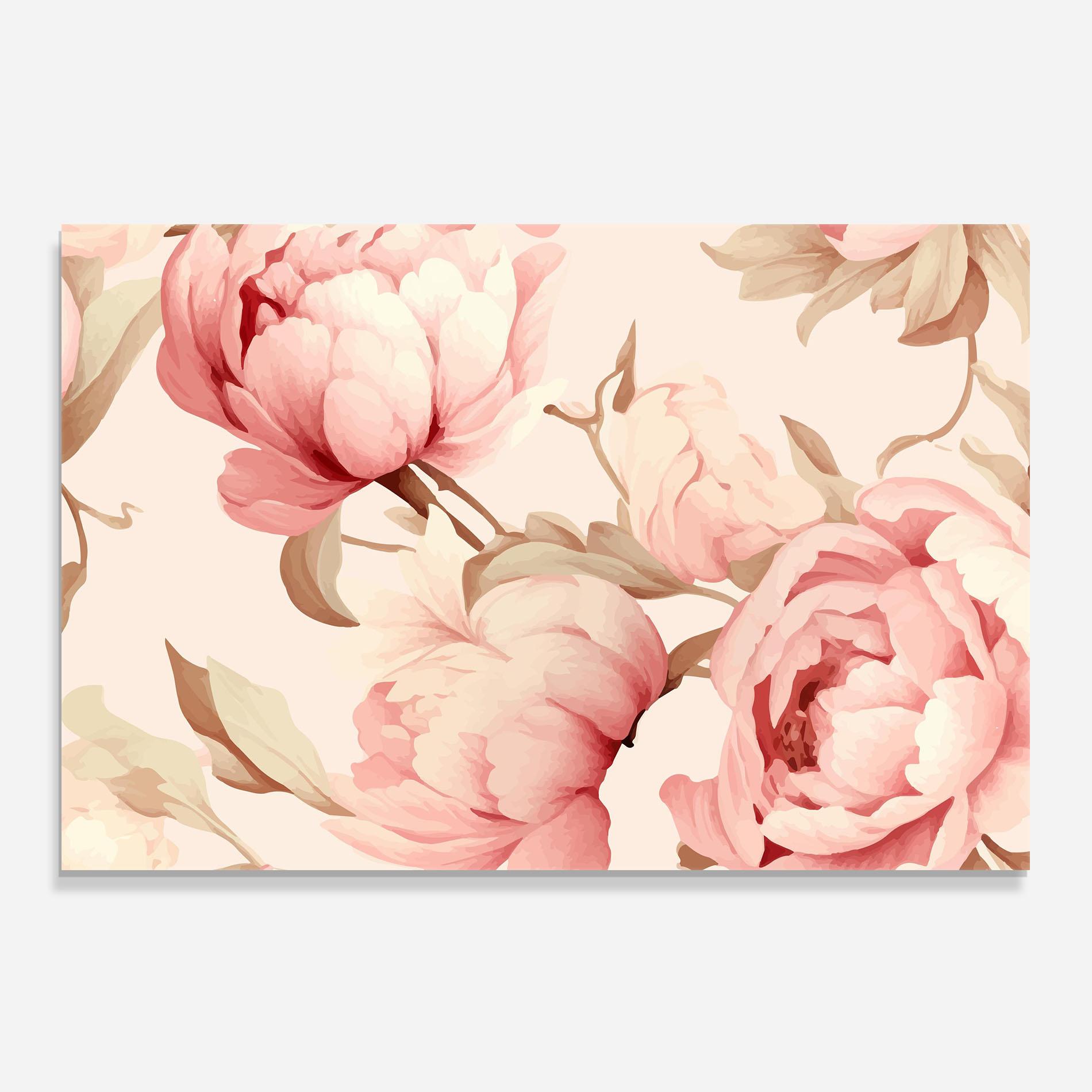 Panel Szklany do Kuchni Pastel Peony mockup 0