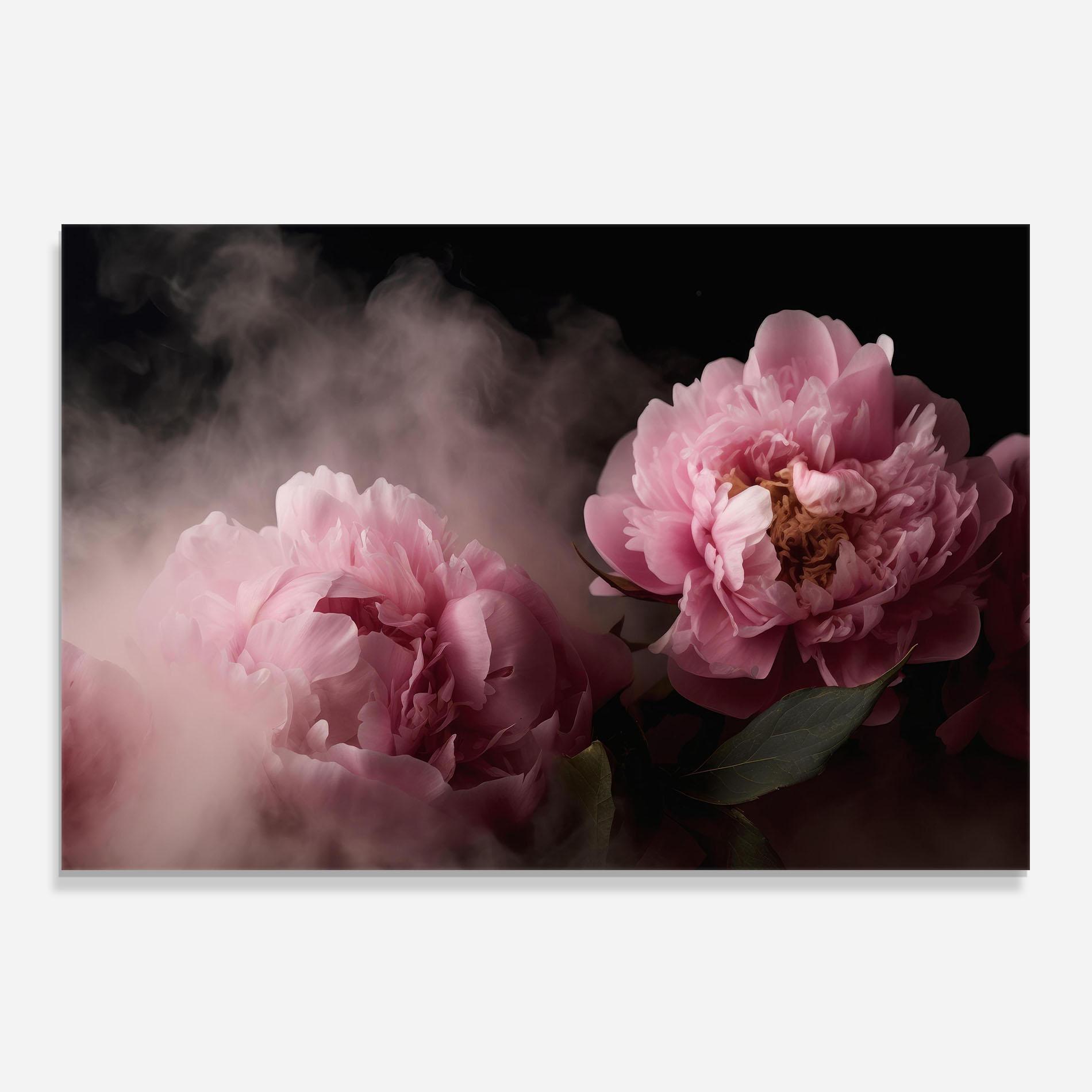 Panel Szklany do Kuchni Peony In Smoke mockup 0
