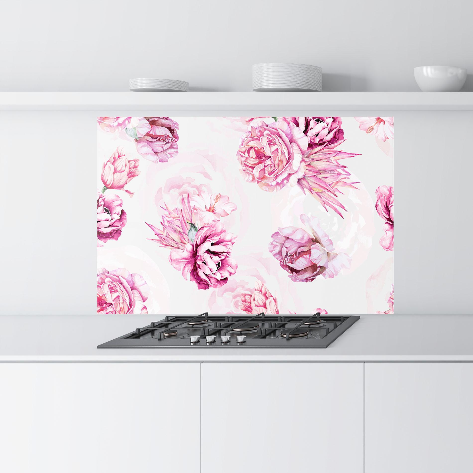 Panel Szklany do Kuchni Blooming Peony mockup 9