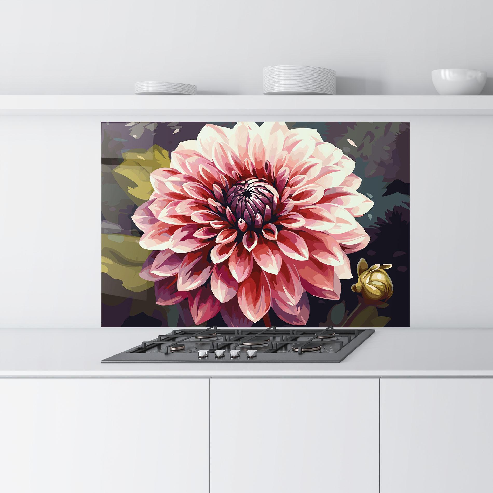 Panel Szklany do Kuchni Open Pink Flower mockup 9