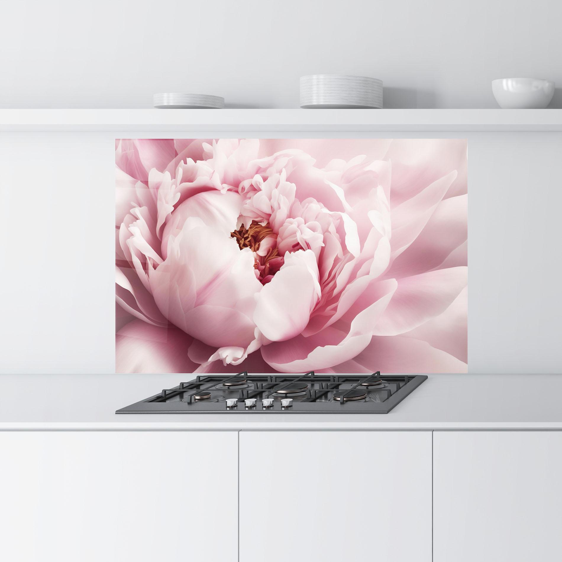 Panel Szklany do Kuchni Pastel Peony Petals mockup 9