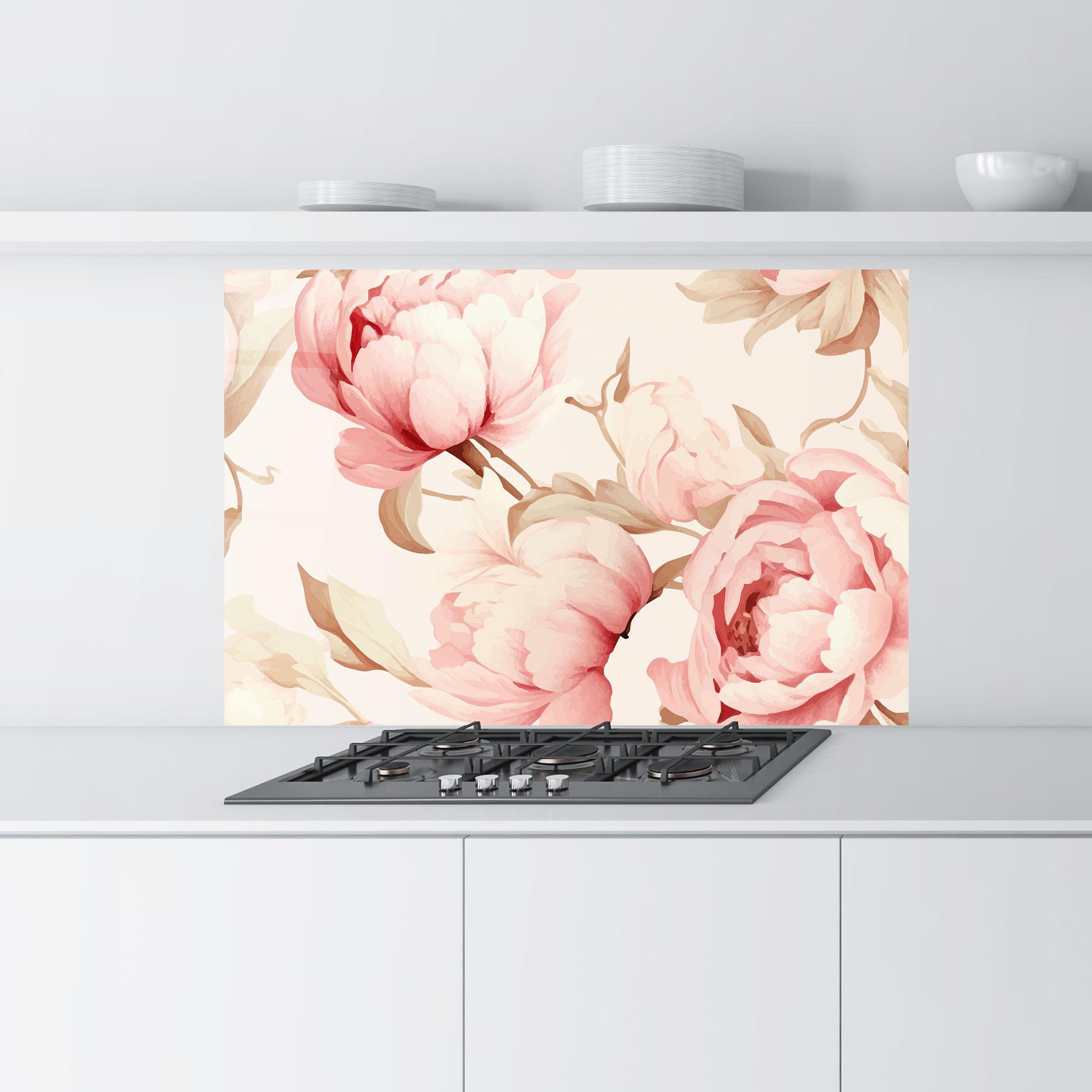 Panel Szklany do Kuchni Pastel Peony mockup 9