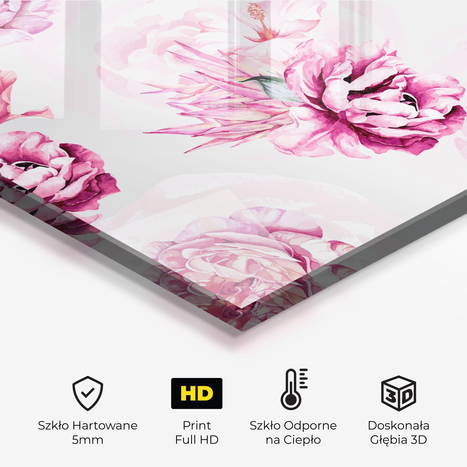 Panel Szklany do Kuchni Blooming Peony mockup 2